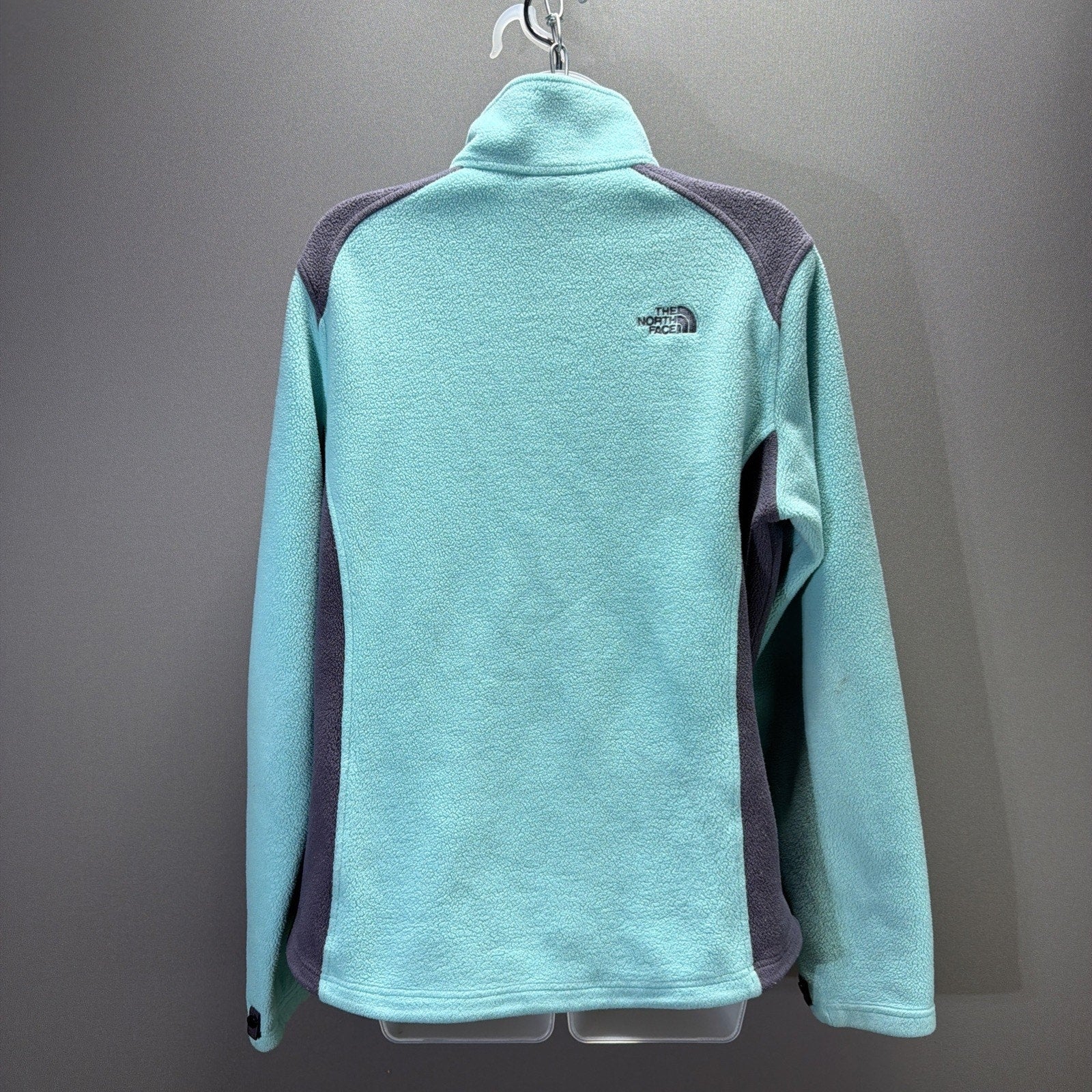 The North Face Full Zip Fleece Jacket Green Gray Pockets Women’s XL