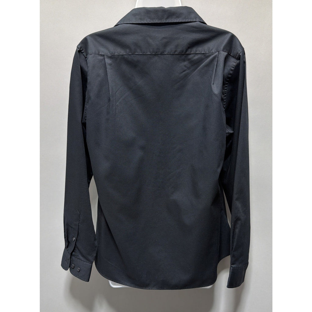 Bacon & Co Wrinkle Free Women’s Black Long Sleeve Button Down Shirt Size L