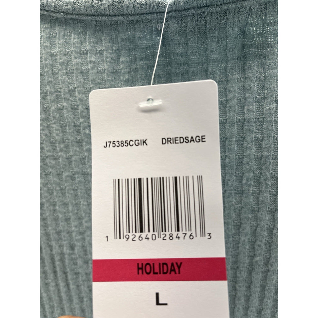 Eyeshadow Large women's ribbed knit long sleeve w/side cutout pattern new NWT