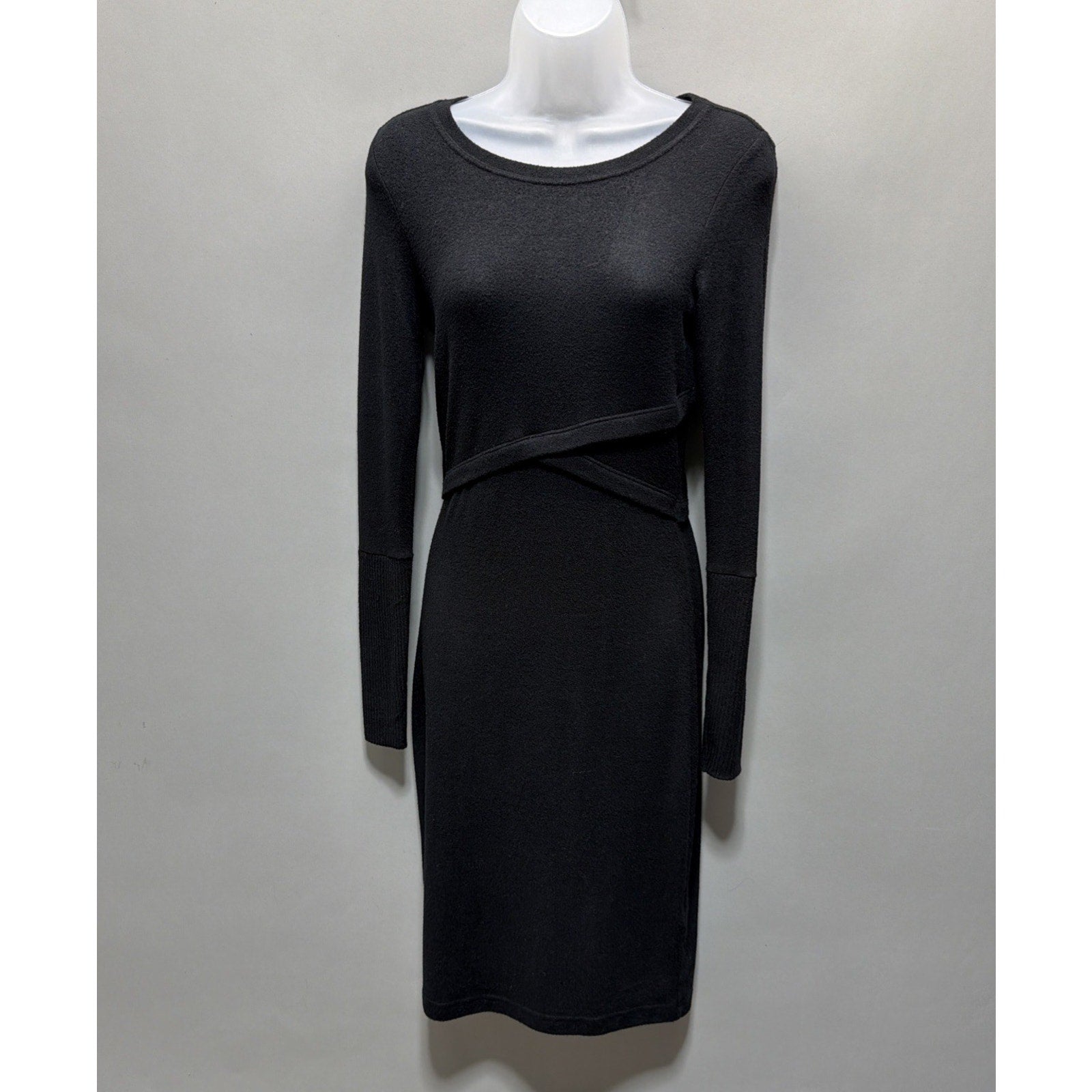 Express Womens Black Long Sleeve Knit Sweater Dress Size XS