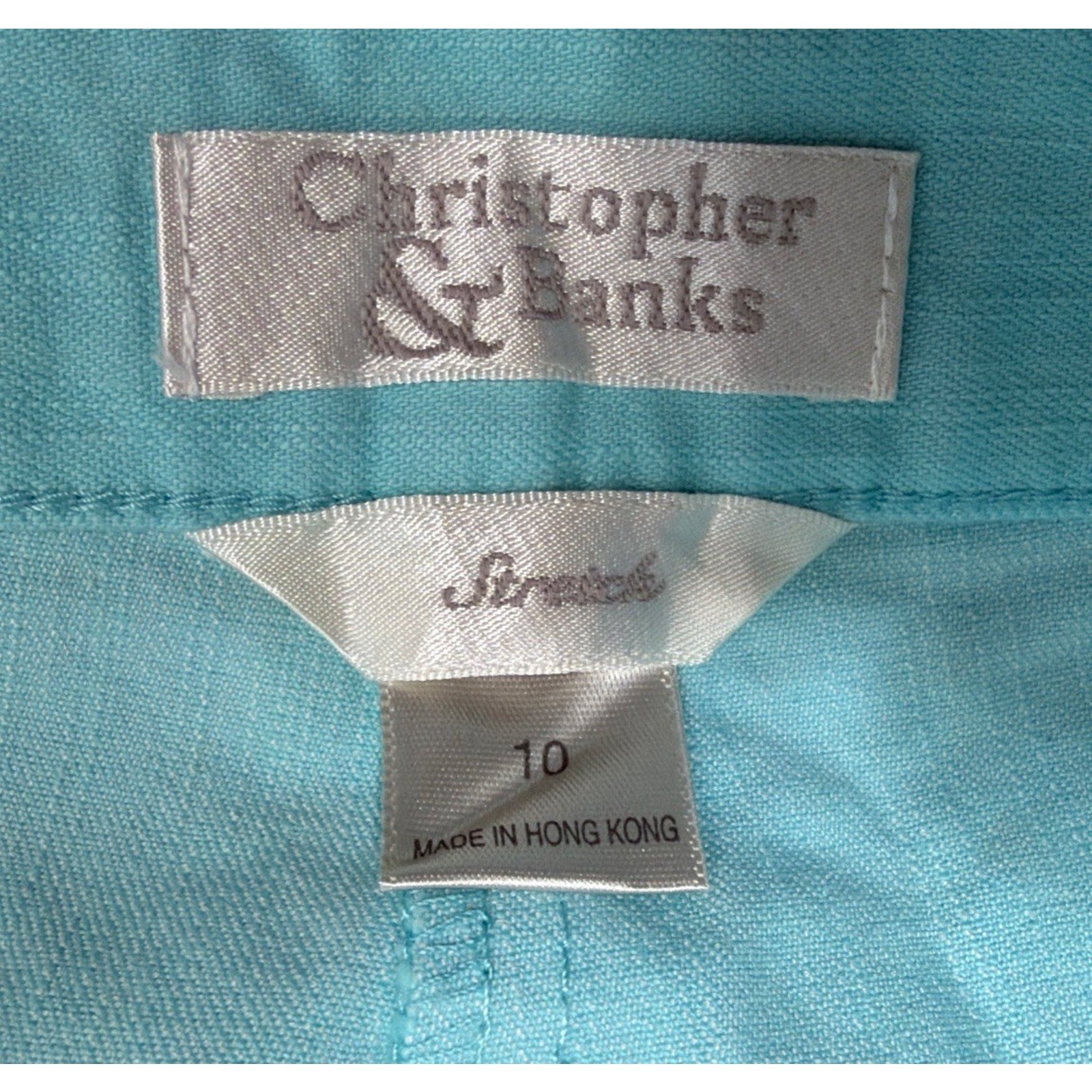 Vintage Christopher Banks Turquoise Aqua stretch trouser pants New Size 10 31x30