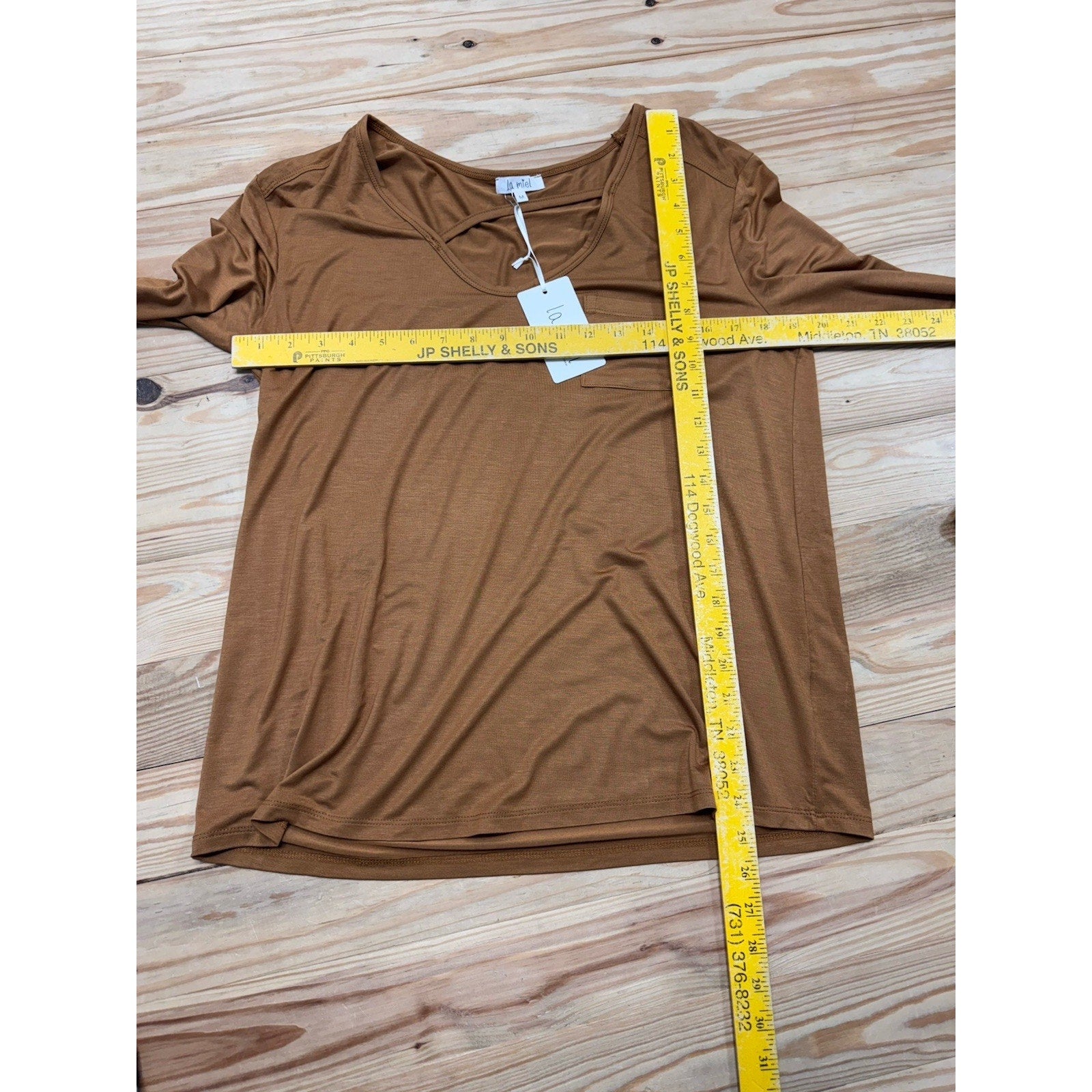 La Miel Burnt Orange Blouse Front Strap Loose Fit Women’s Size Medium