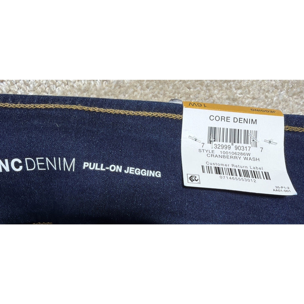 INC Jeans Women's Plus Size 16W Blue Pull On Mid Rise Core Denim Jeggings NWT
