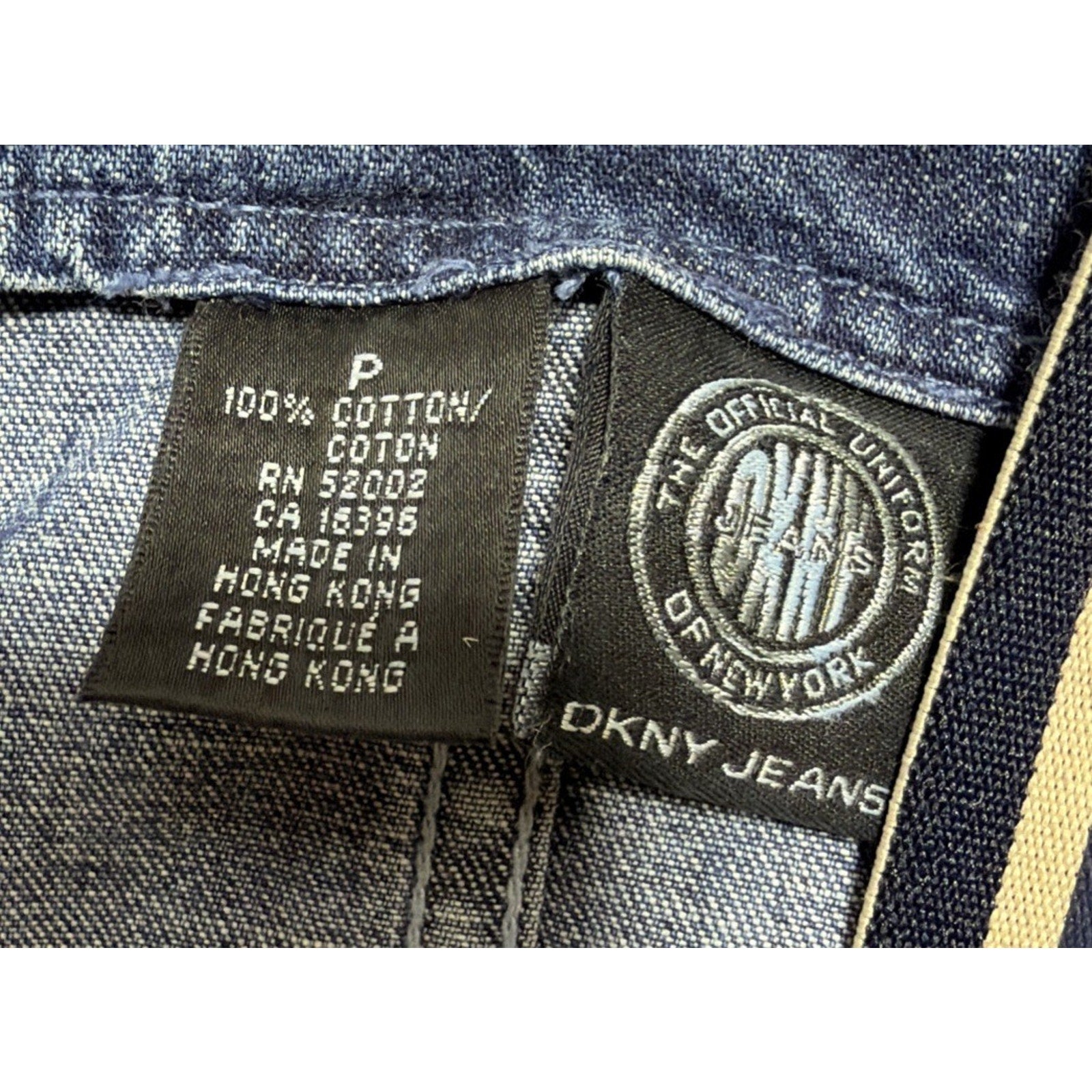 DKNY Jeans Denim Overall Dress Womens Petite Small Blue Bib Pinafore Jumper Y2K