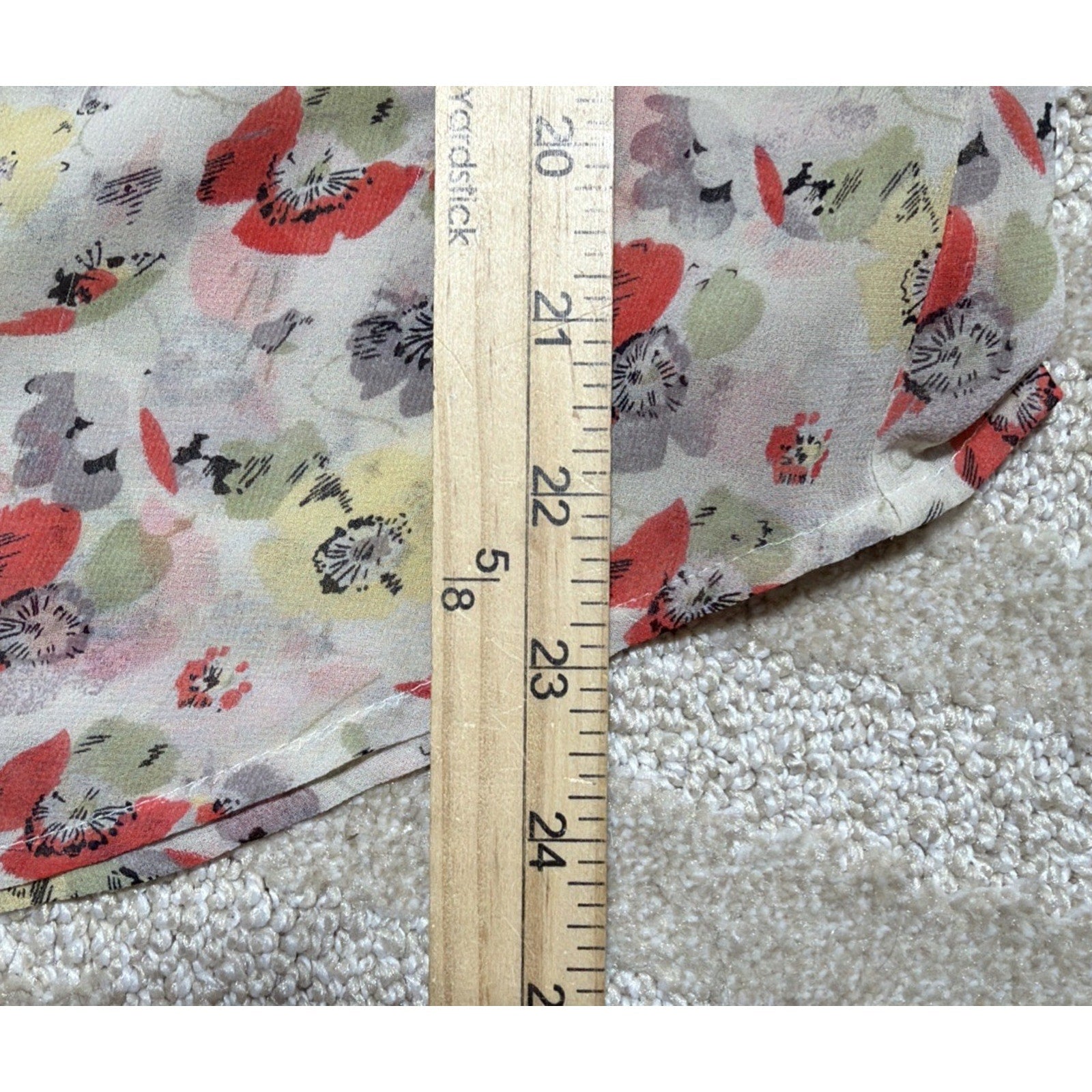 Ann Taylor Loft Shirt Floral Sheer Long Sleeve Medium