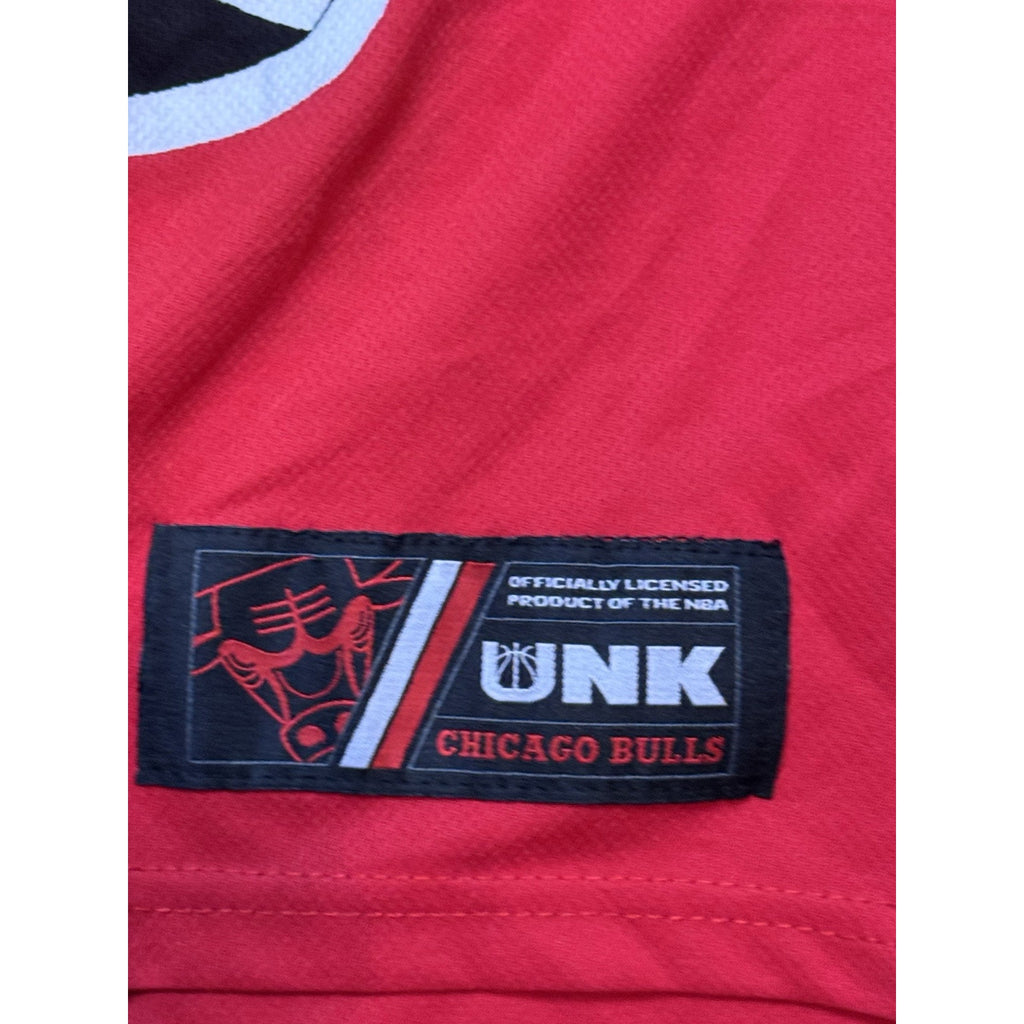 Chicago Bulls Jersey Medium NBA Button Up Shirt Short Sleeve Red Black UNK NWT