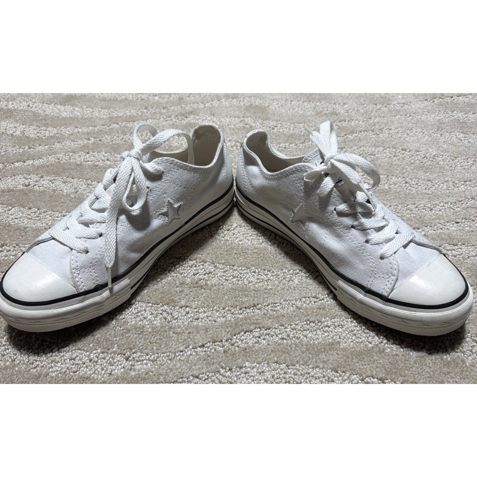 Converse Shoes Womens 6.5 One Star Cap Toe Comfort Sneakers White Canvas Lace Up