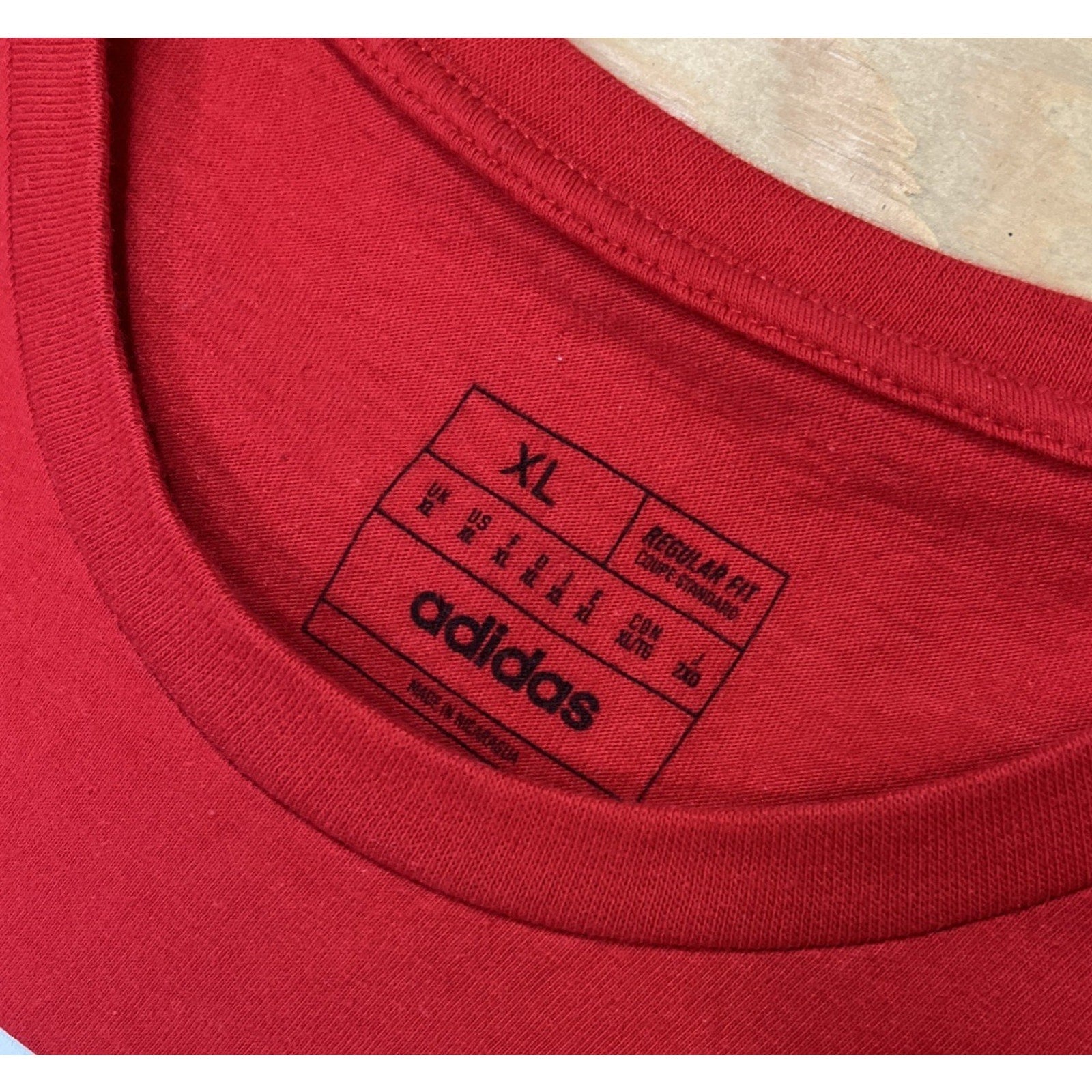 Adidas Bos Marble Logo T Shirt Red Size XL