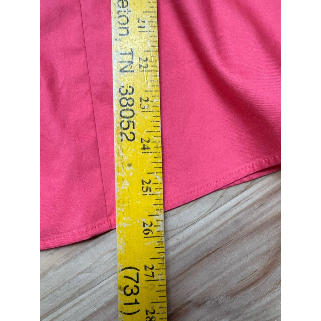 Chicos Wrinkle Resistant Button Up Shirt Size 3 US XL Coral Pink Long Sleeve