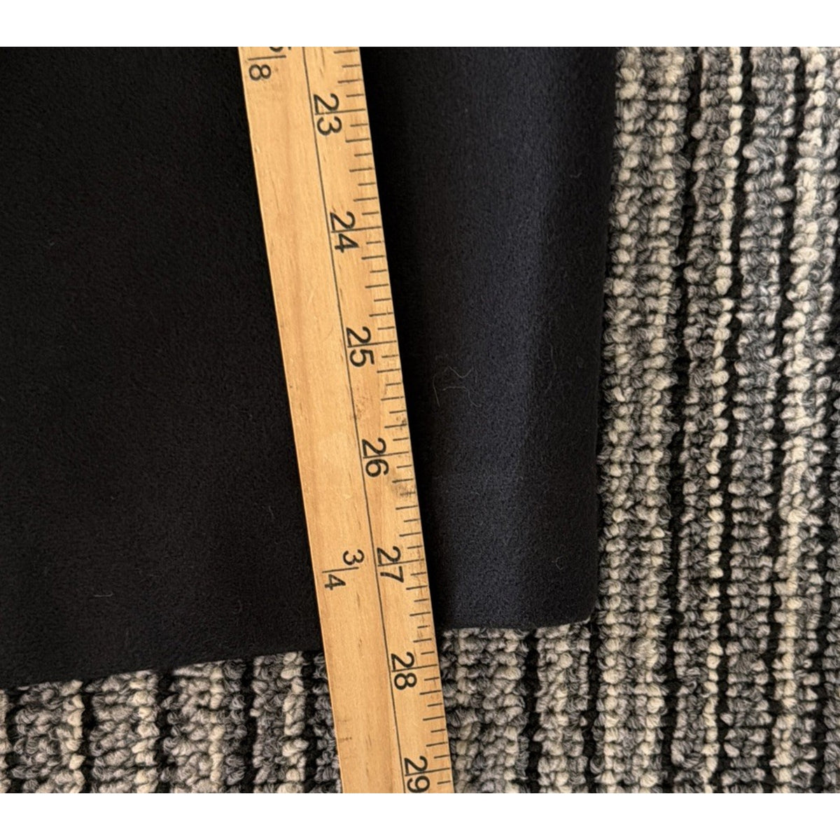 Vtg Kim Rogers Pencil Skirt Womens 16 Black Knee Length Lined 100% Wool Pockets