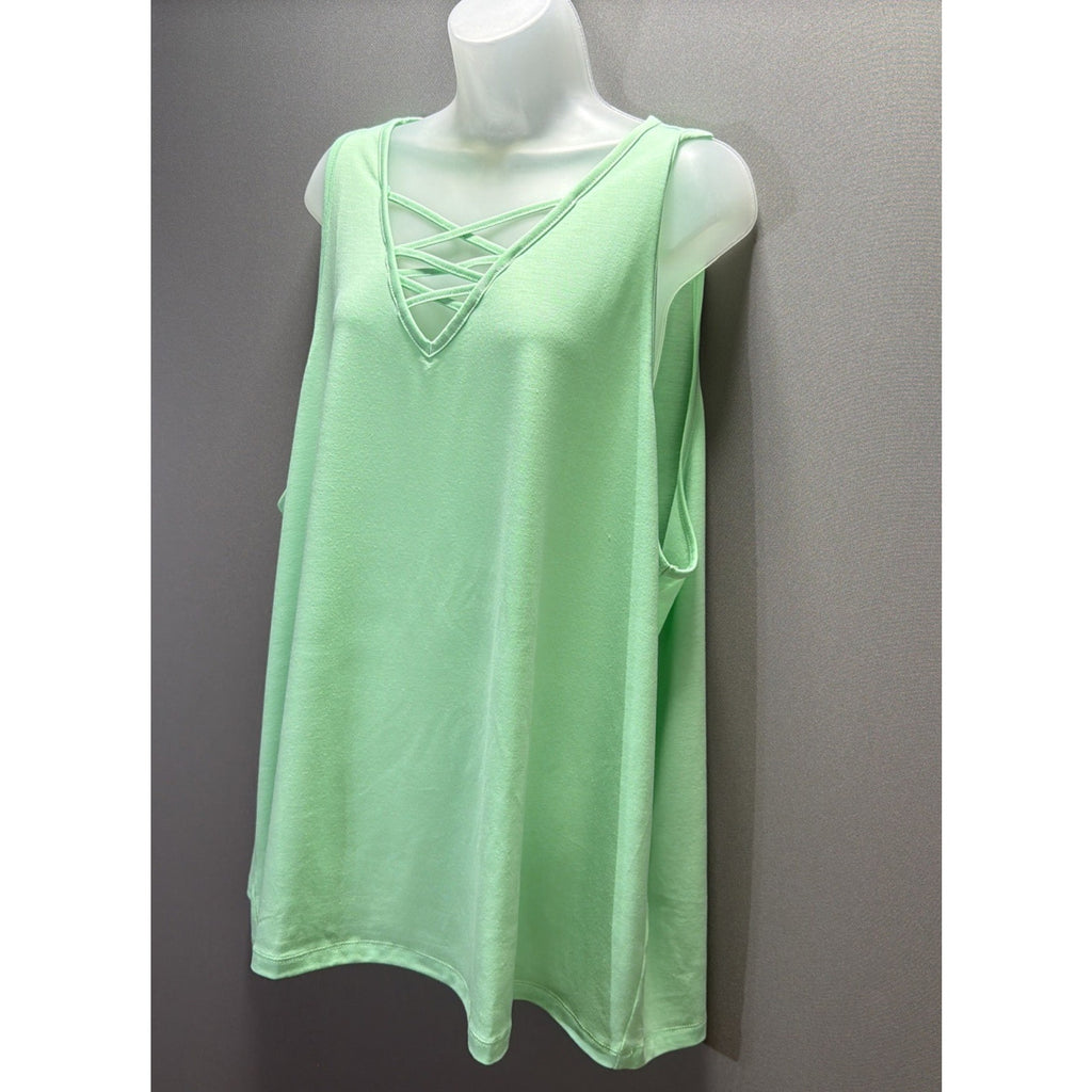 NWT Michelle Mae Lime Green Tank Top Plus Size 4XL Stretch