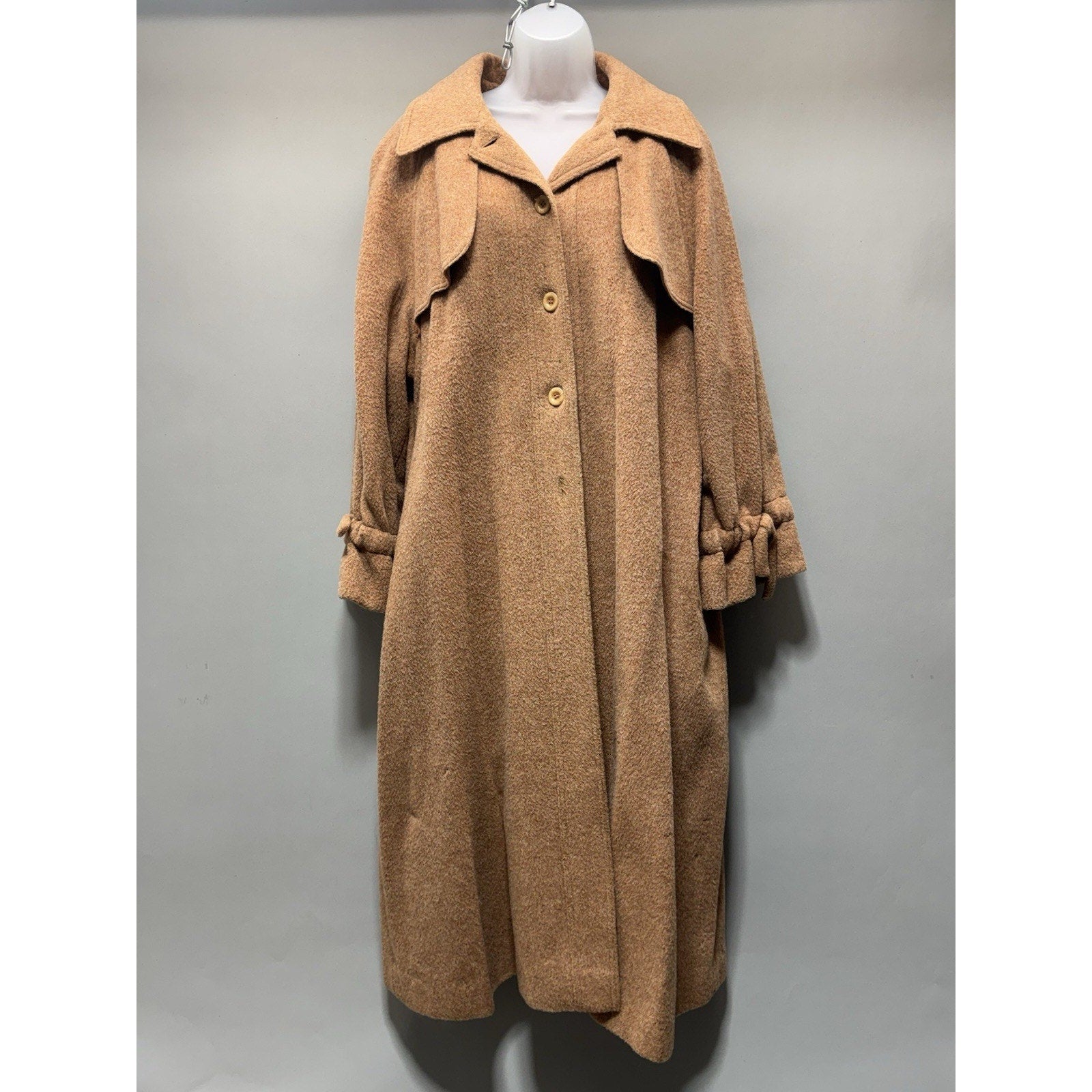 Vintage Kahn’s Boulder CO Wool Coat Womens Long Brown Oversized Boho Coat M/L