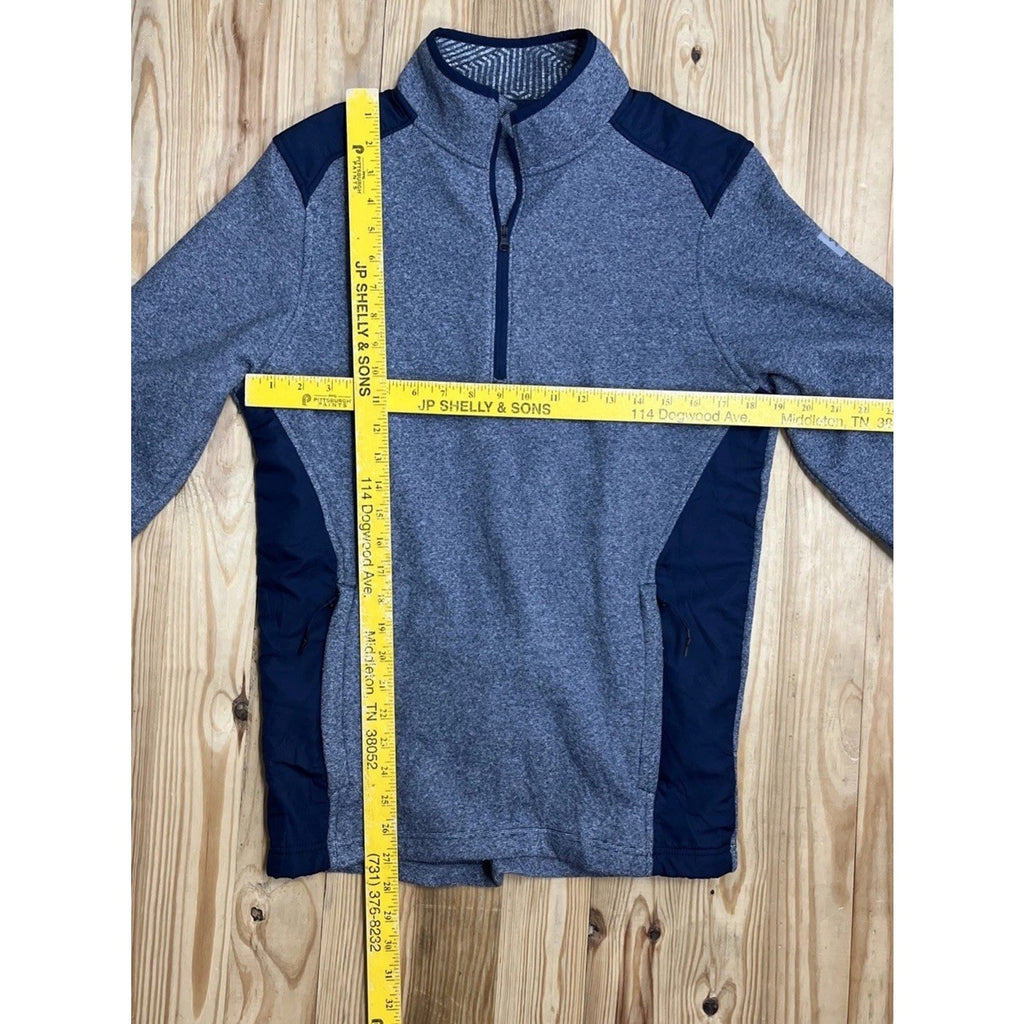 Under Armour Sweater Mens S Gray Fleece Long Sleeve 1/4 Zip Mock Neck Cold Gear