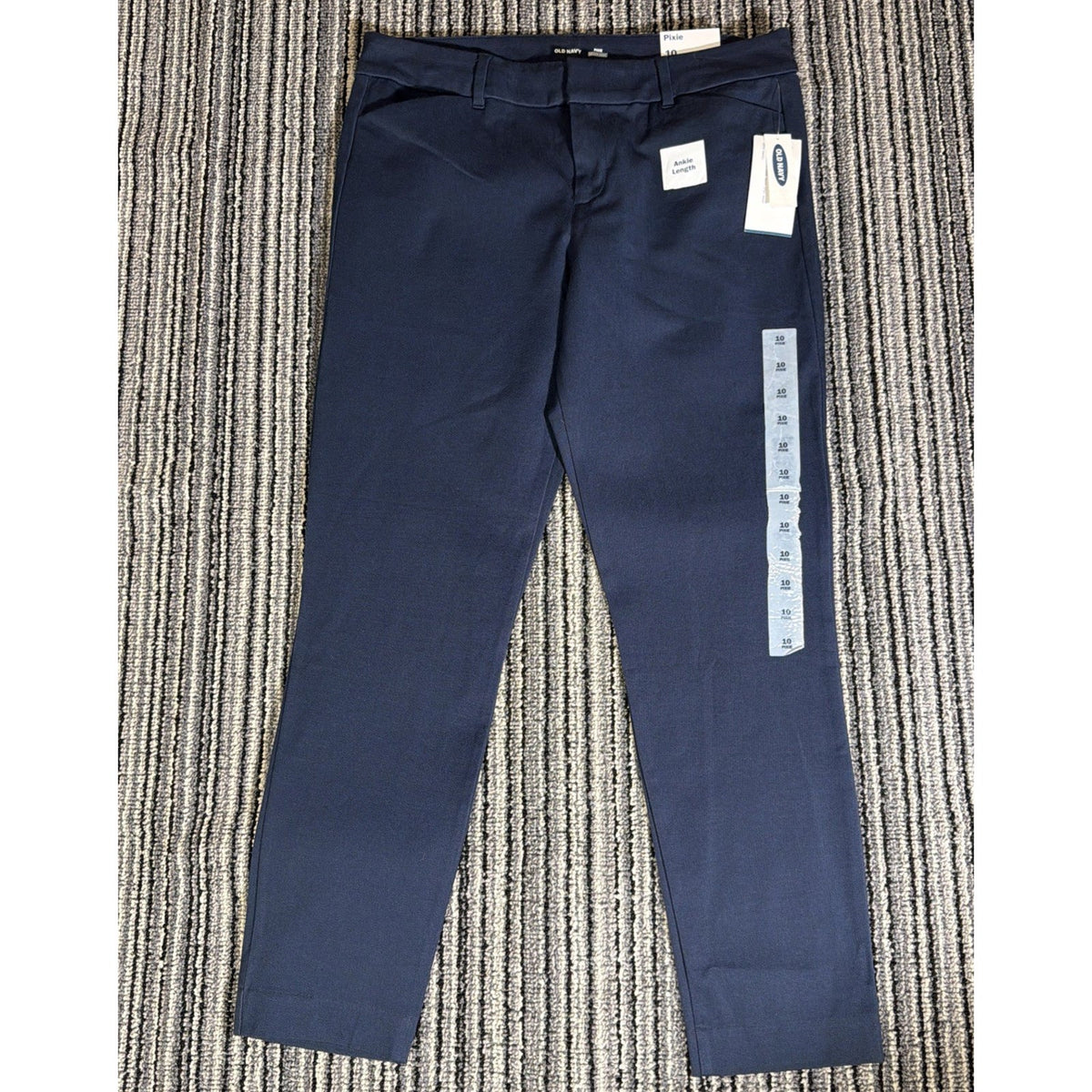 Old Navy NWT Womens Pixie Never Fade Ankle Skinny Pants Navy 10