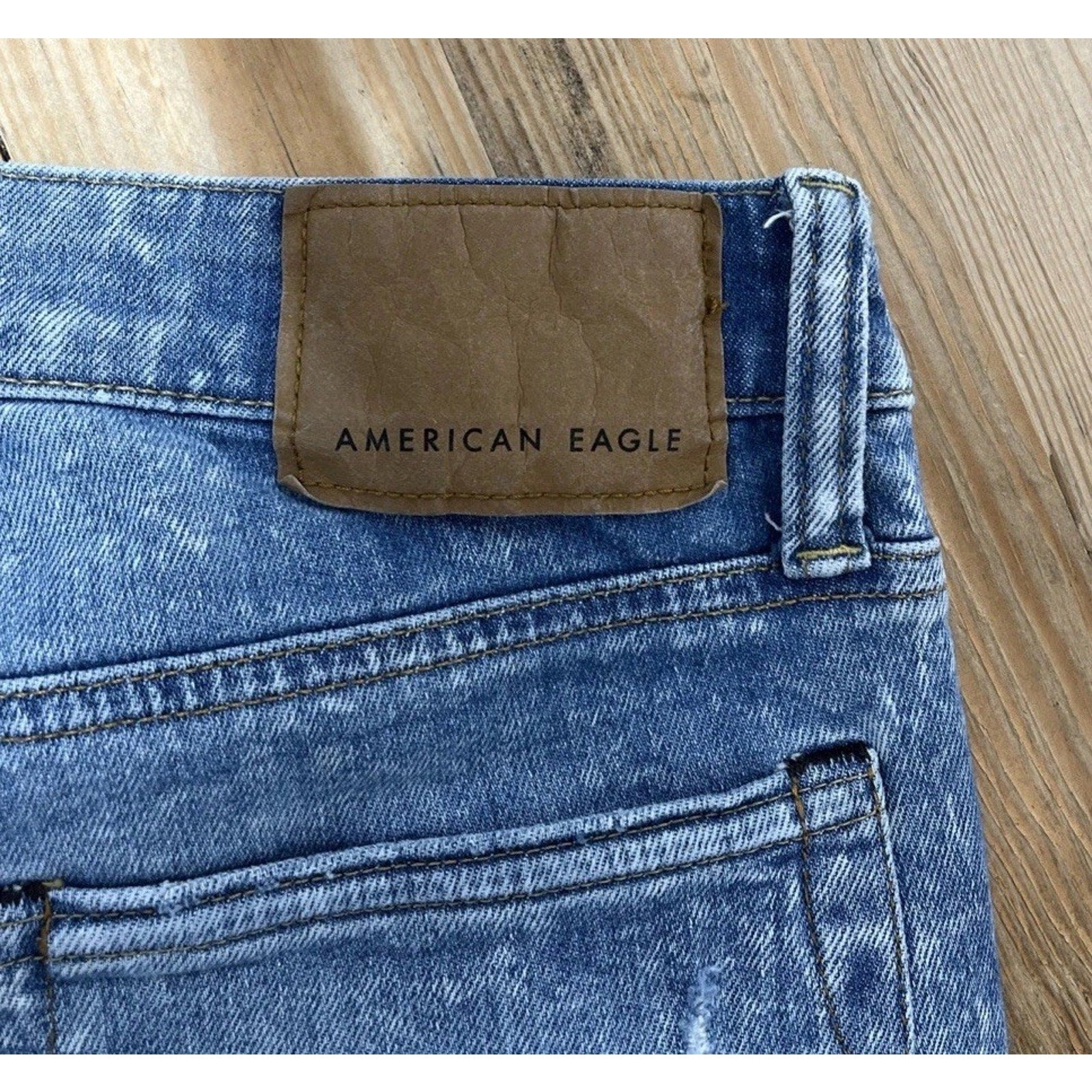 American Eagle Men's Jeans Next Level Airflex Skinny Distressed Light Wash 30x30
