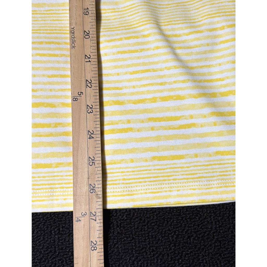 Studio Works women Yellow White Stripe Studio Tee Shirt Top size Plus Sz 1X NWT
