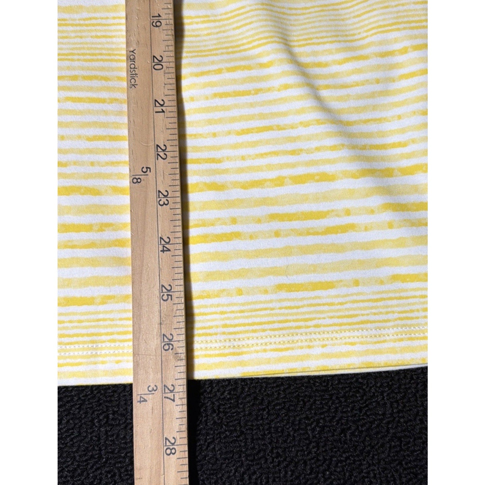 Studio Works women Yellow White Stripe Studio Tee Shirt Top size Plus Sz 1X NWT
