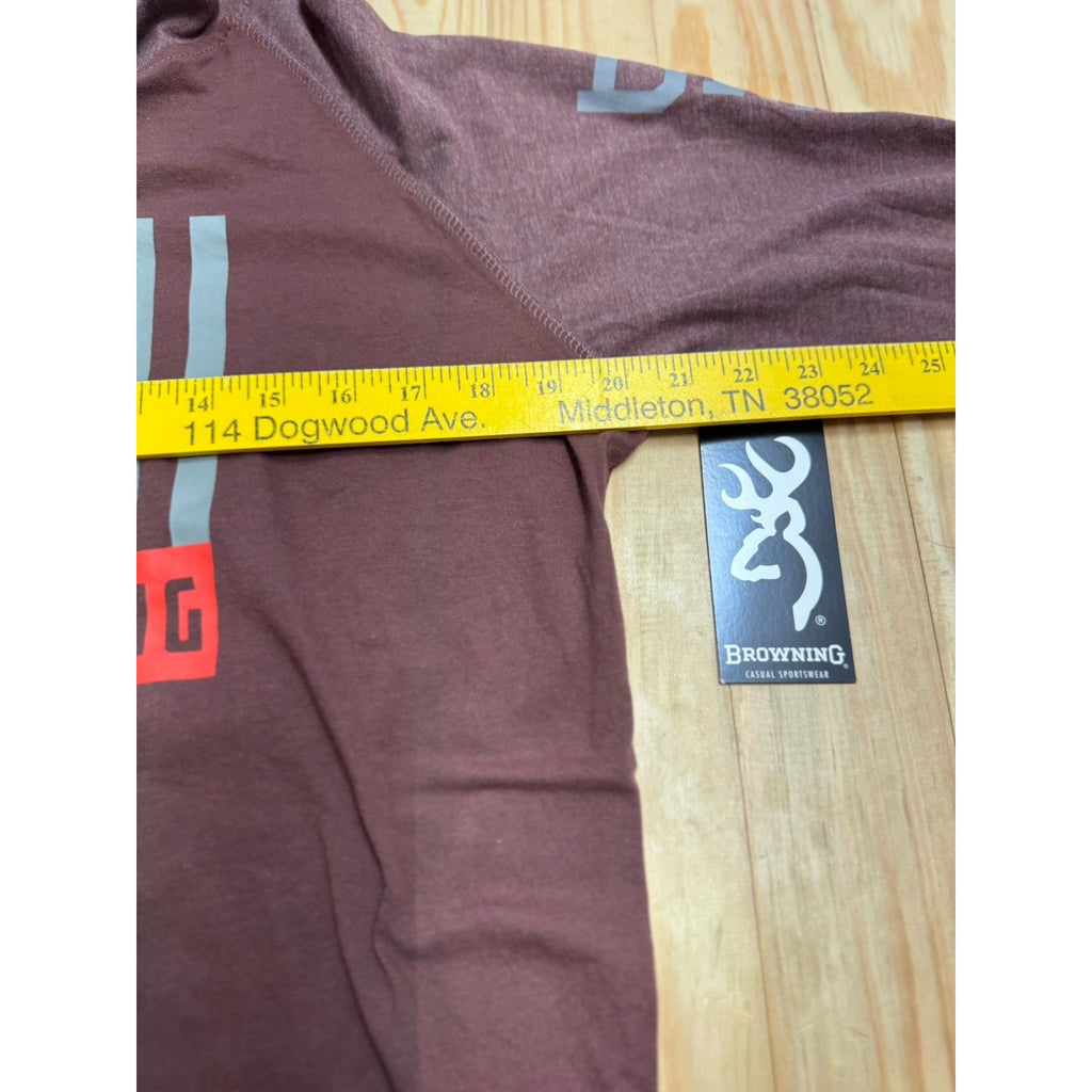 NWT Browning Lucas Hooded Crew Medium Cedar w/ Browning Flag Logo