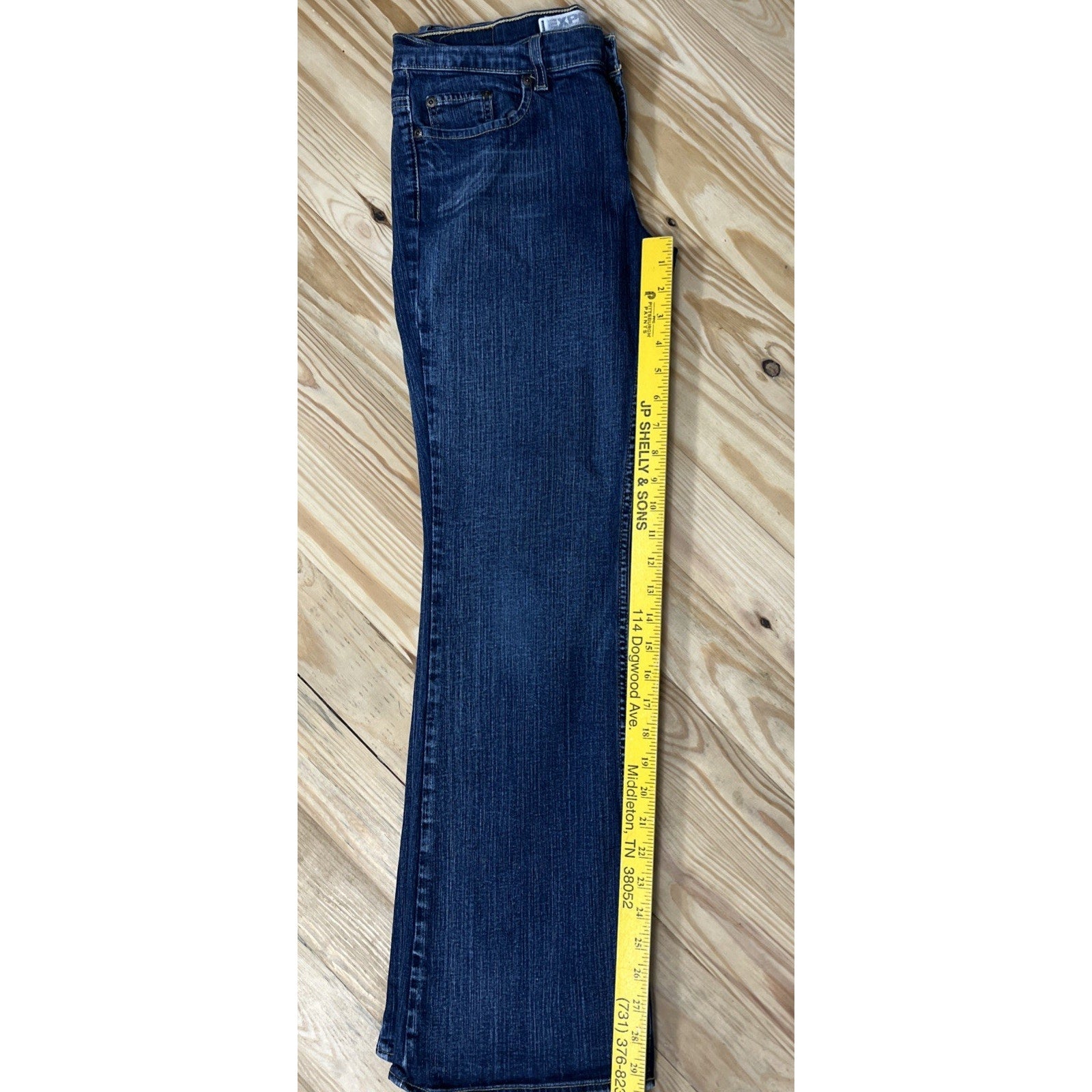 Express jeans sz 8S women sarula low slung flare denim blue