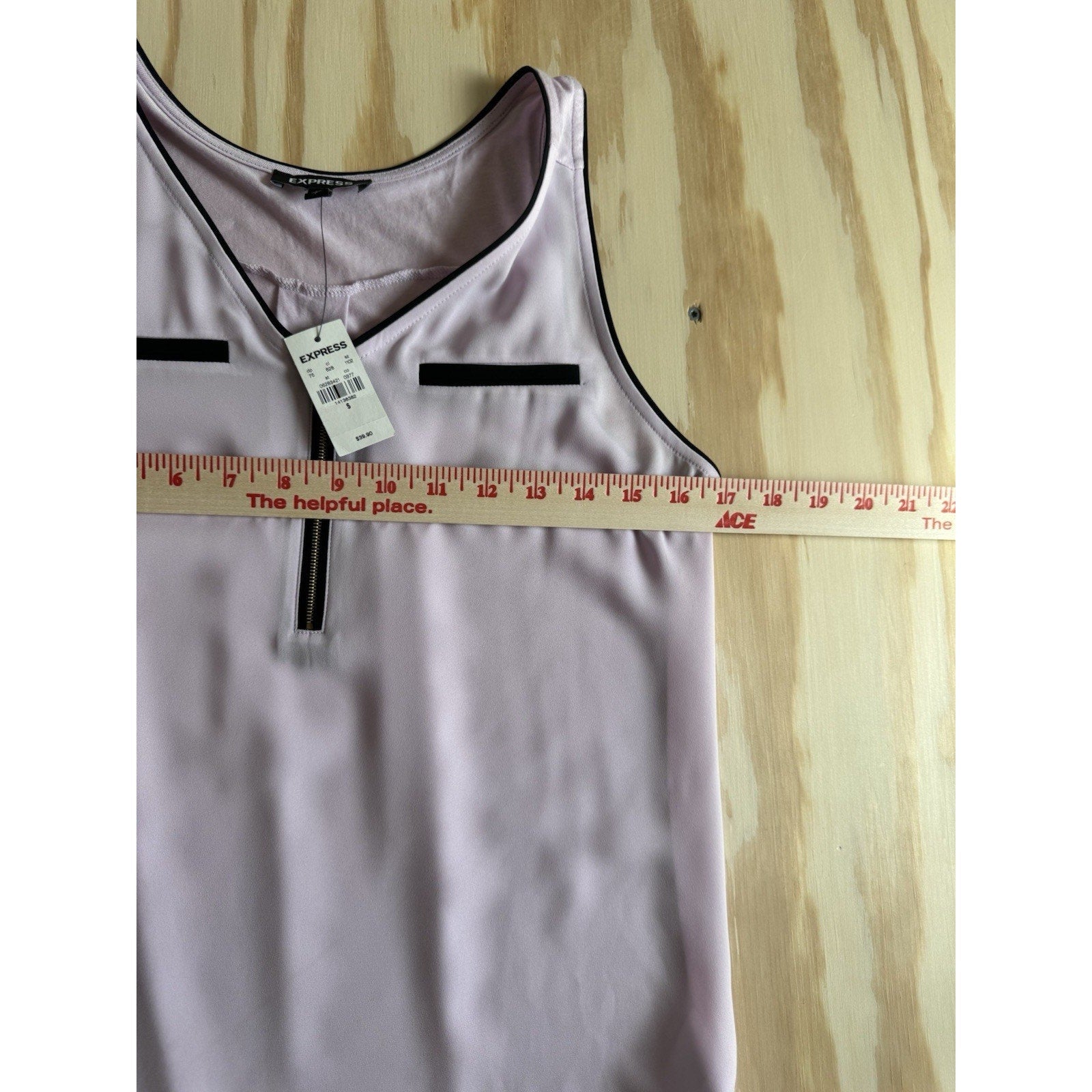 Express Pink Sleeveless V-Neck Blouse Decorative Zipper & Pockets Women’s S New