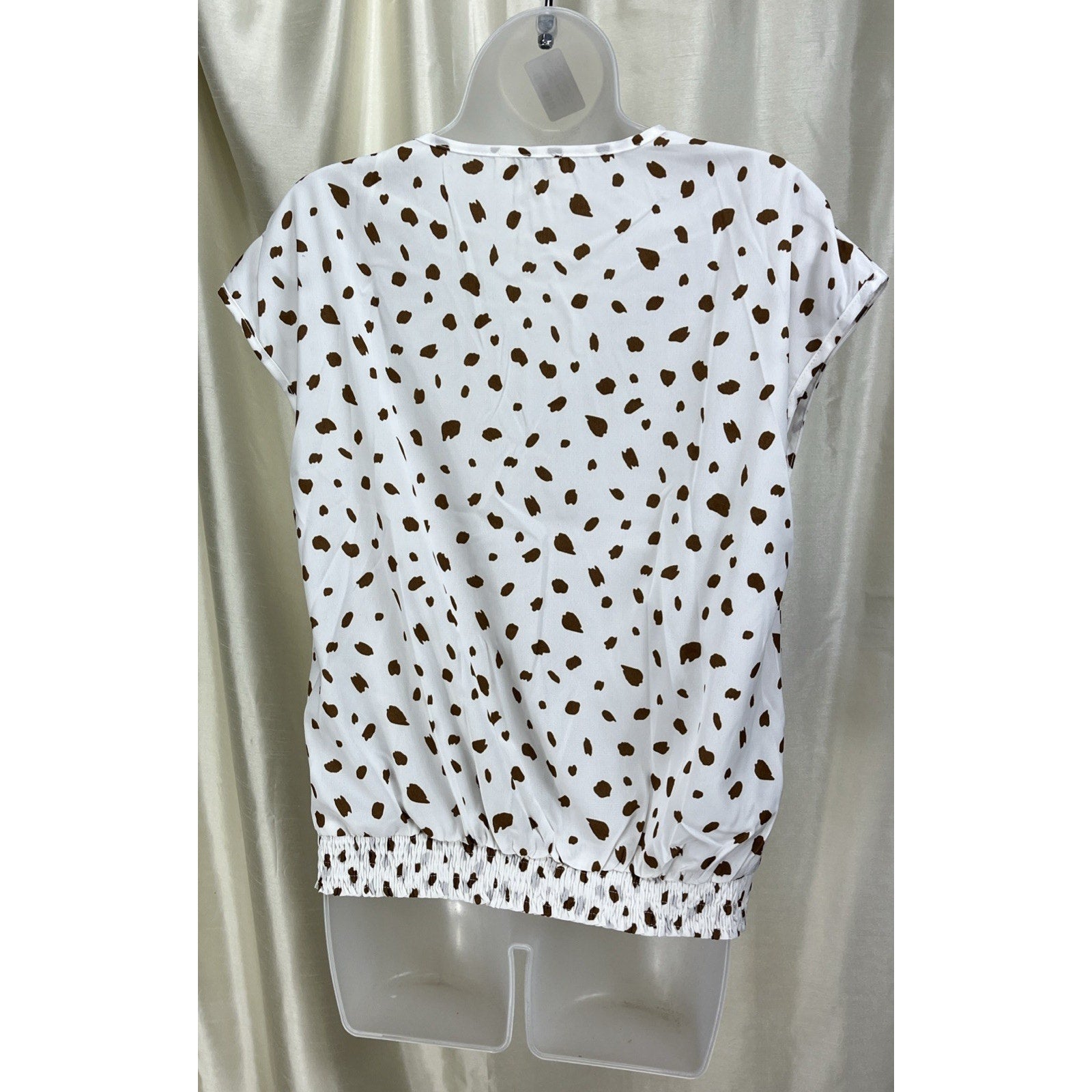 Umgee Dalmatian Print Crossbody Blouse Size Large