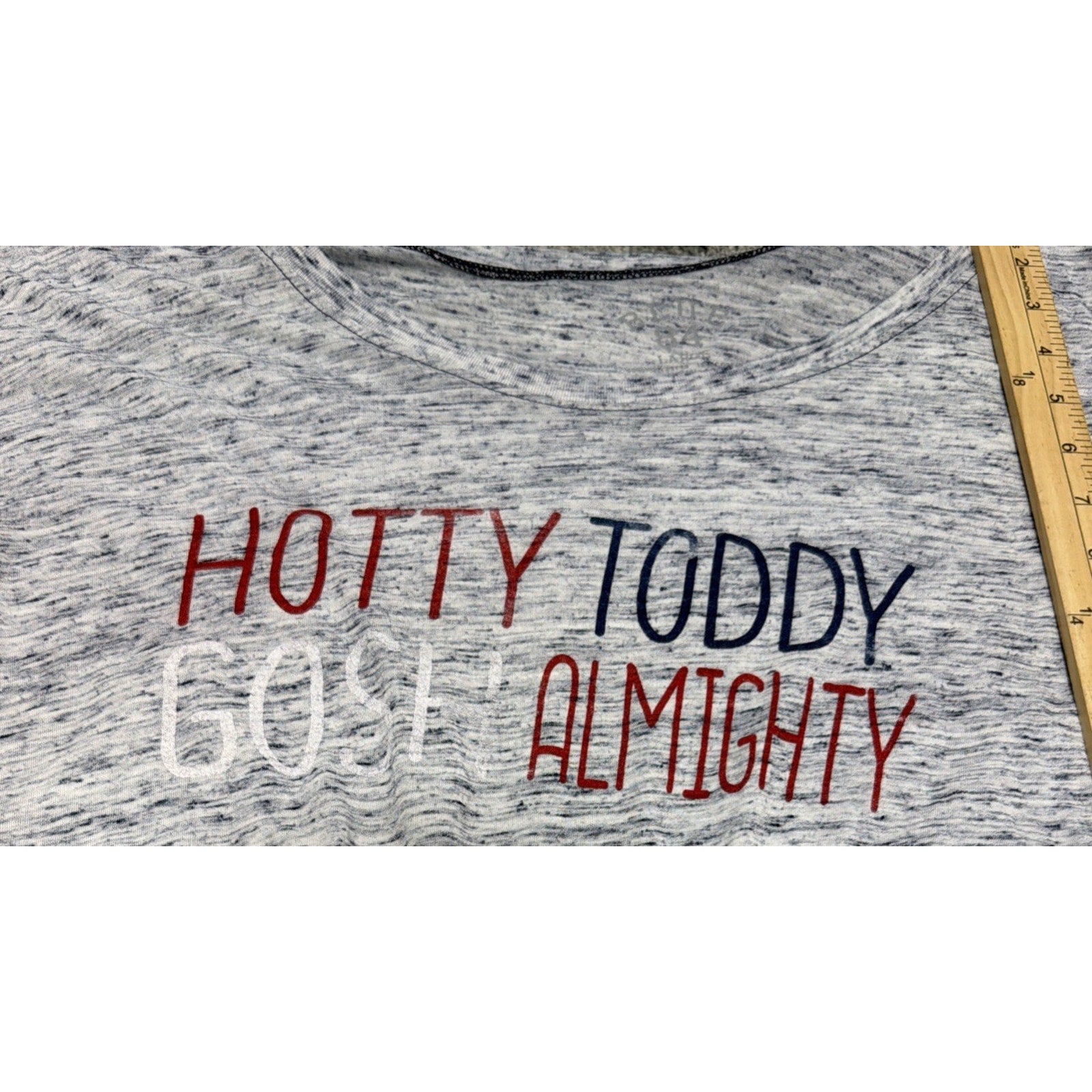 Ole Miss Blue 84 Heather Blue Short Sleeve Tee Large Hotty Toddy Gosh Almighty