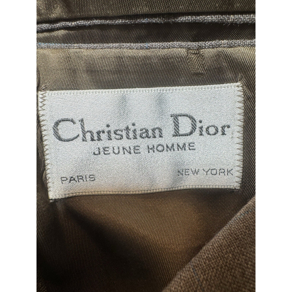 Vintage Christian Dior Jeune Homme Boys 3 Piece Suit Plaid Jacket Vest Pants