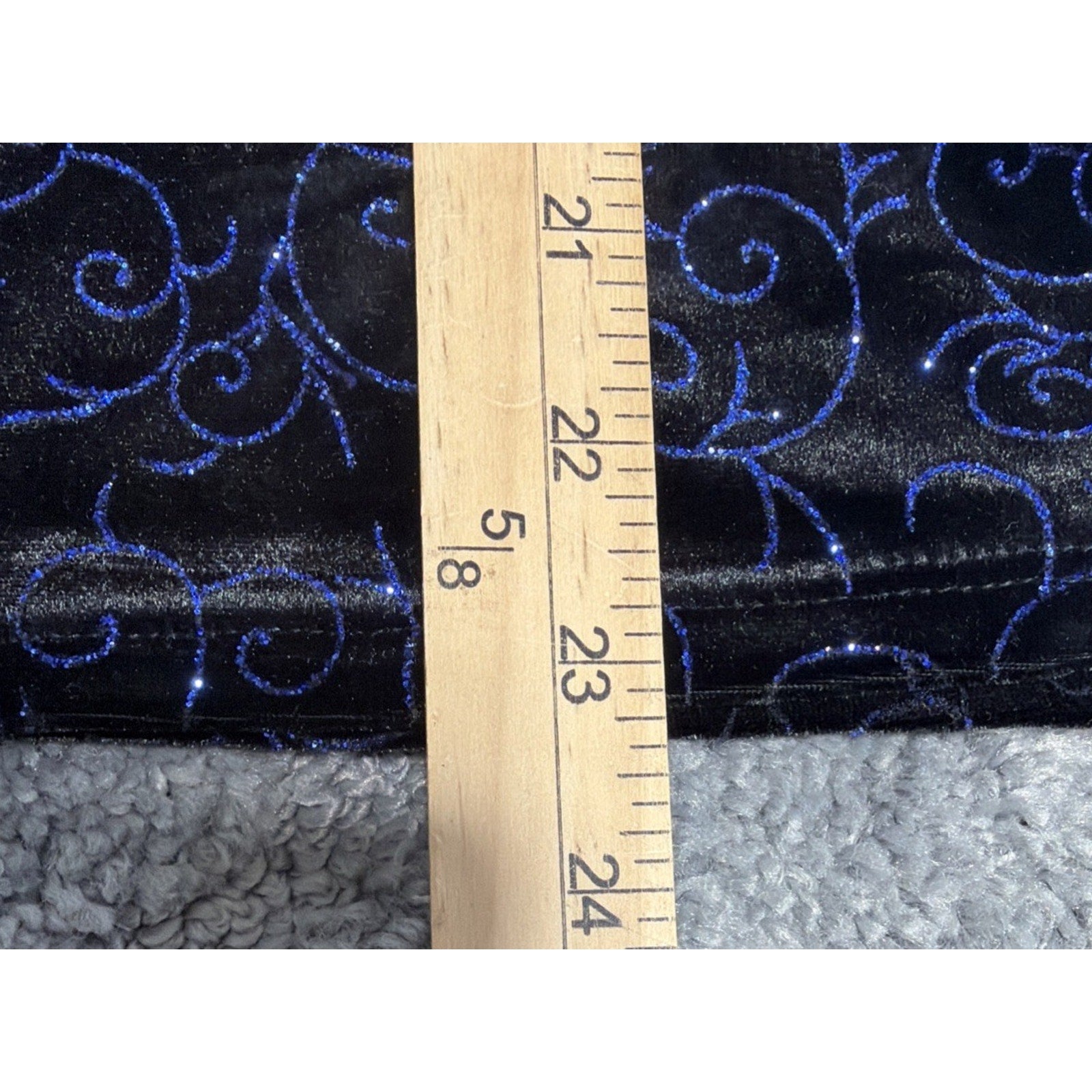 NOTATIONS VELVET TOP WOMEN'S BLACK BLUE GLITTER INNER FAUX TANK Size L