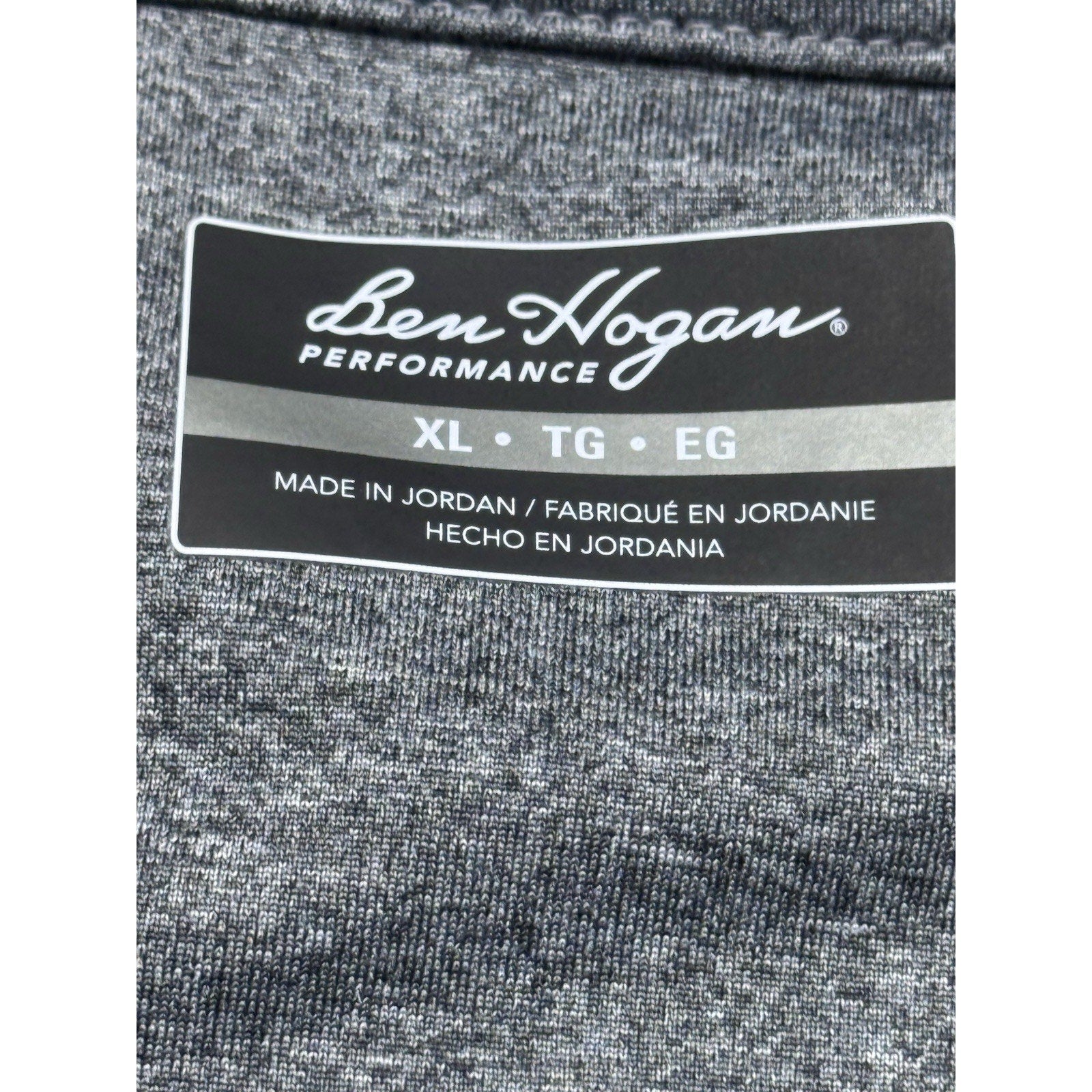 Ben Hogan Performance Black Gray Short Sleeve Golf Tennis Polo Men’s Size XL