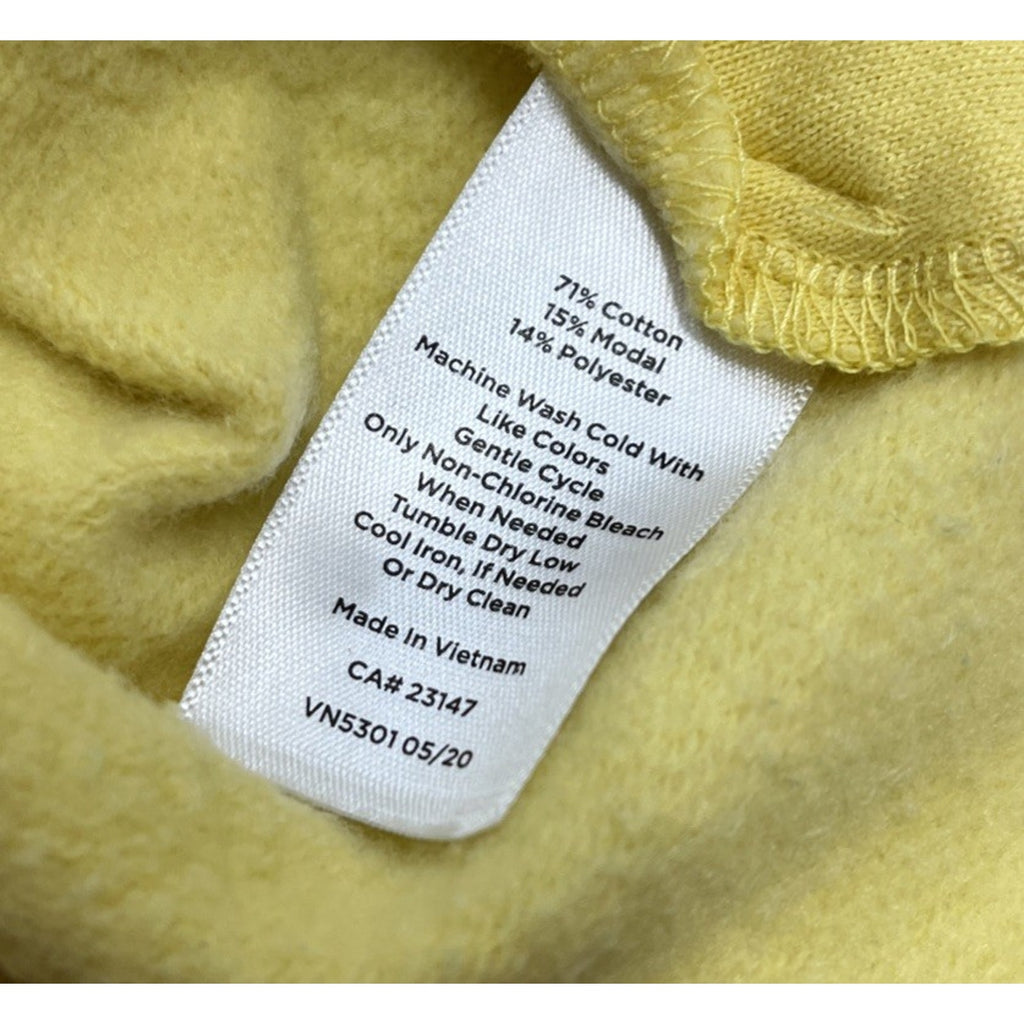 Talbots Pullover Sweatshirt Cowl Neck Yellow Buttons Long Sleeve Size M