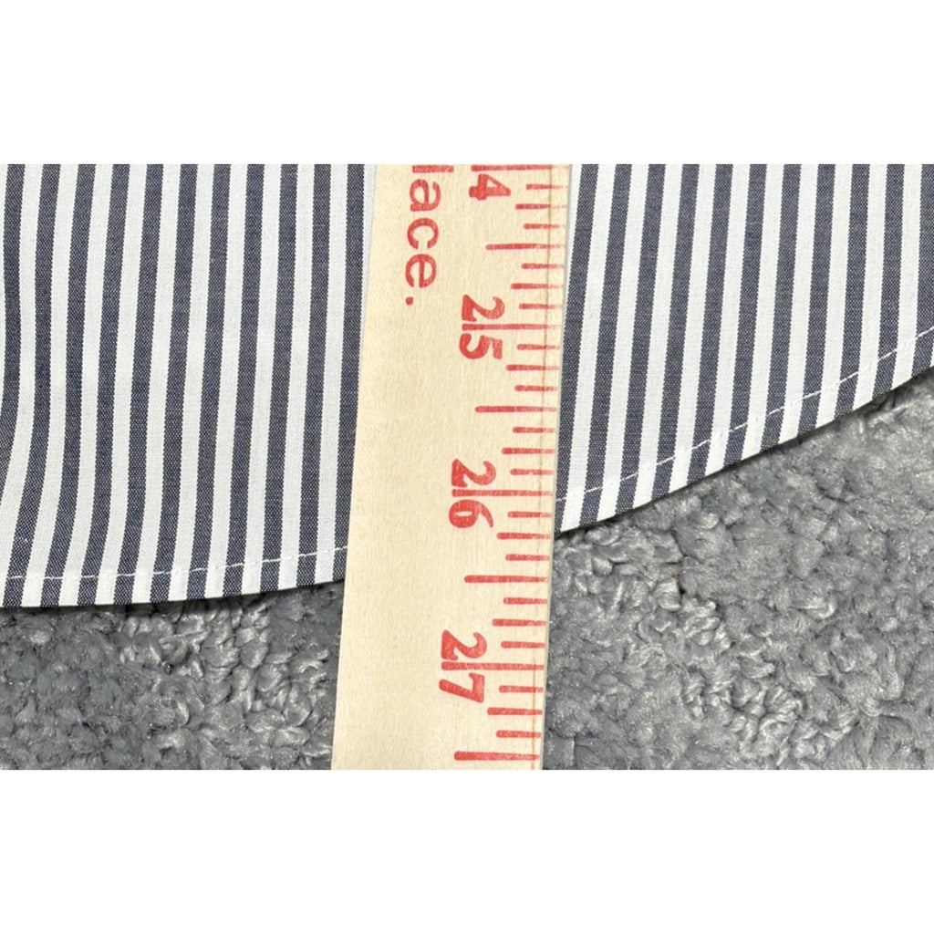 Talbots Wrinkle Resistant Striped Gray White Button Up Shirt 8 Career Preppy