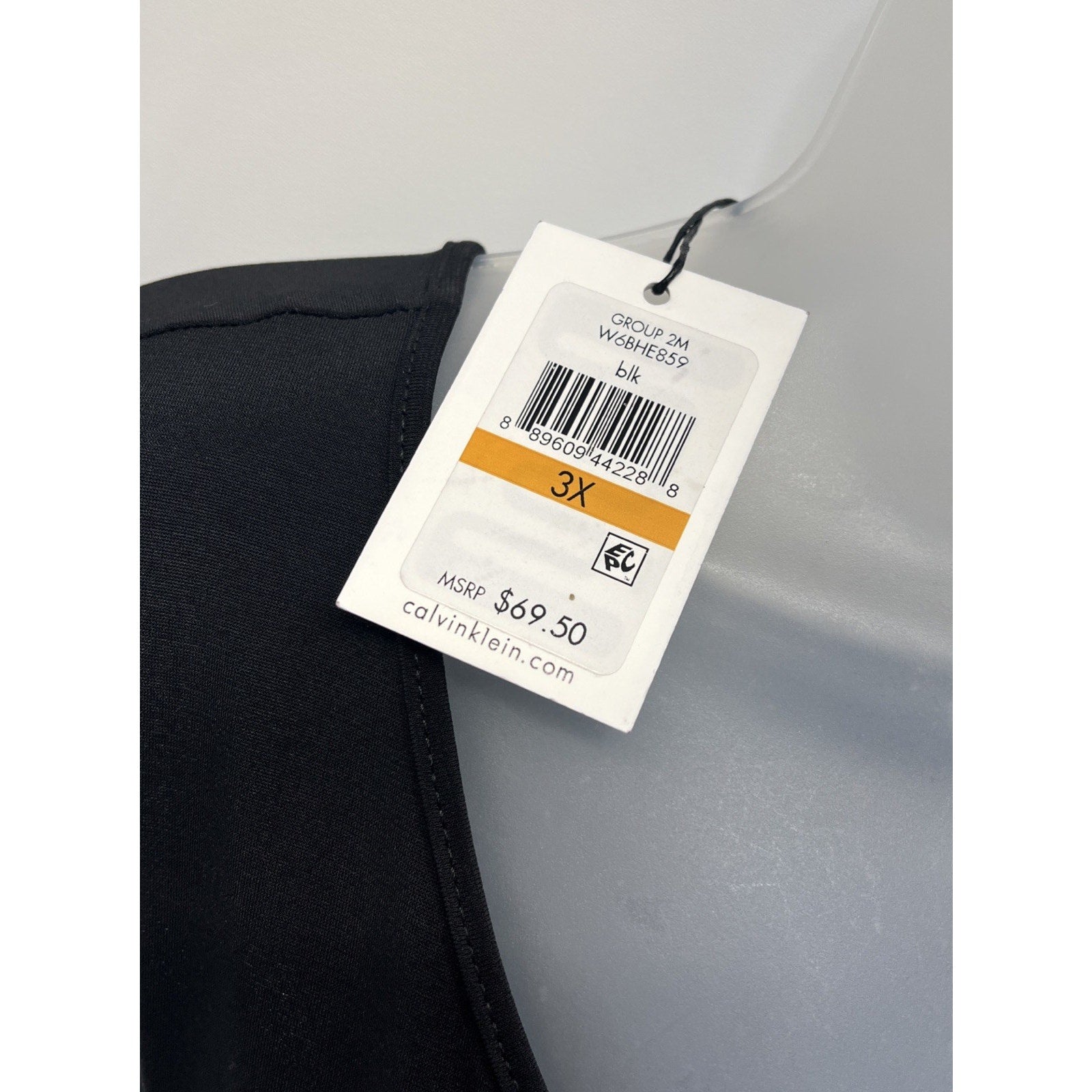 NEW Calvin Klein Sleeveless Black Ribbed Flowy Tunic Top Blouse 3X Dressy Lined