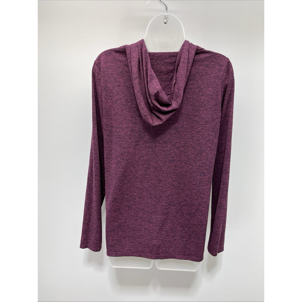 Womens Heather Purple Nike Dri-Fit Hooded Shirt Long Sleeve Running Size L