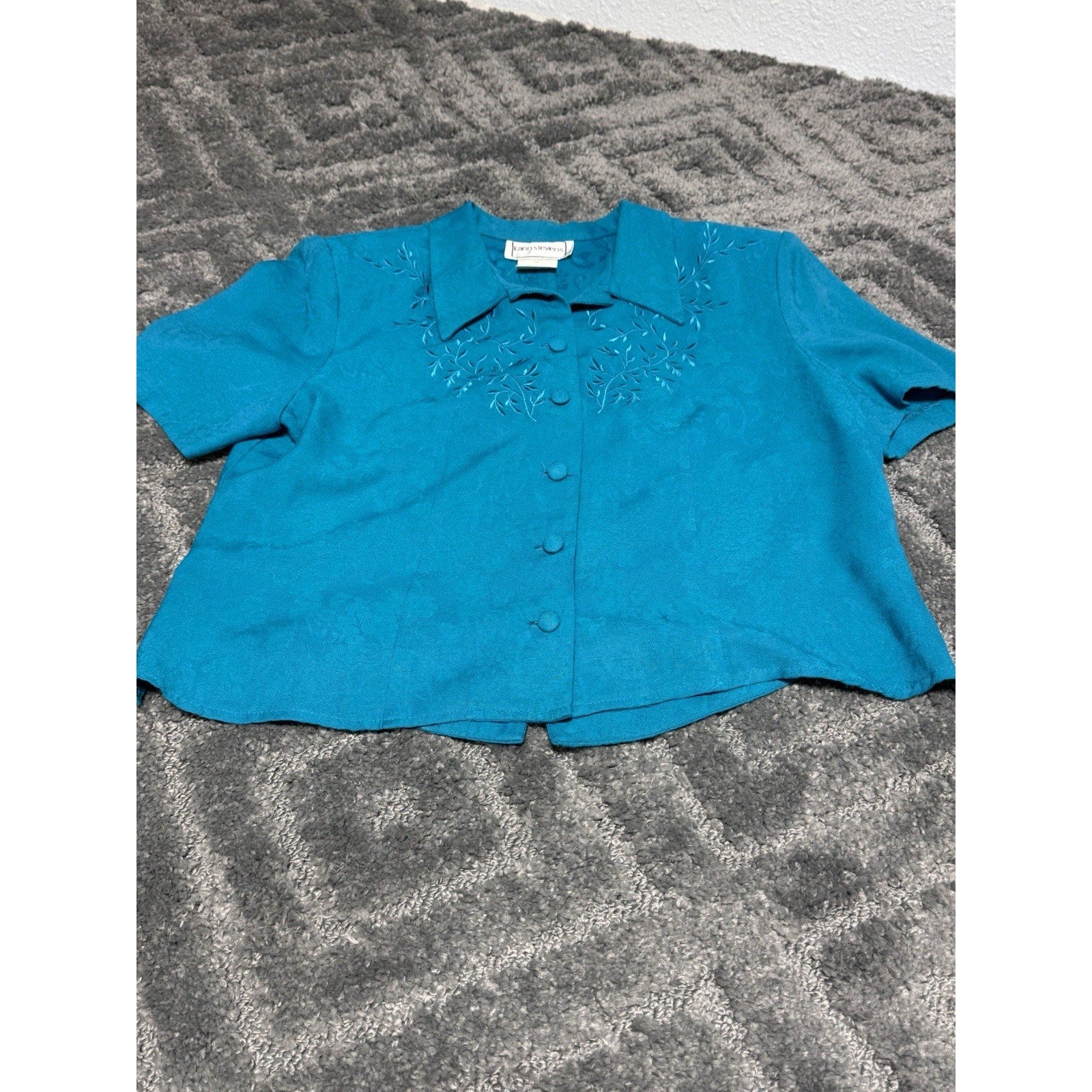 Karin Stevens Teal Maxi Dress Set Womens 14 Regular Vtg Padded Shoulders