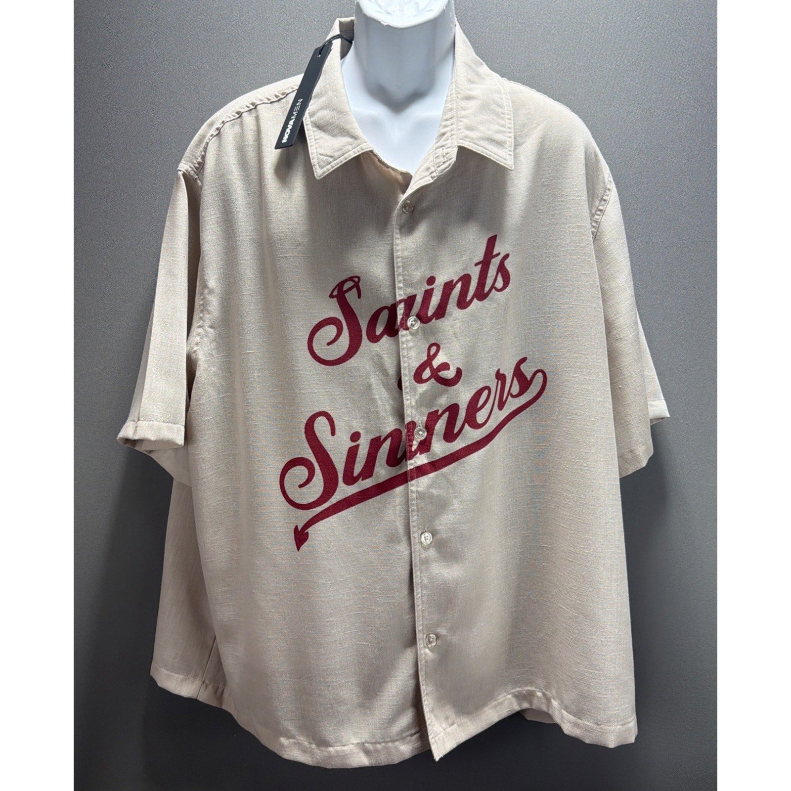 Saints and Sinners Short Sleeve Mens Button Up 2XL Fashion Nova NWT