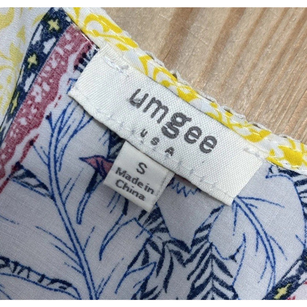 Umgee USA Boutique Women's Small Yellow Lace Short Sleeve Cute Tunic Top