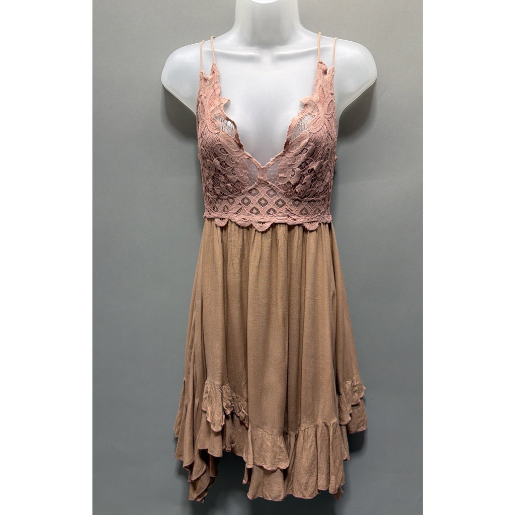 Free People Women's Adella Slip Dress Rose - Size Medium