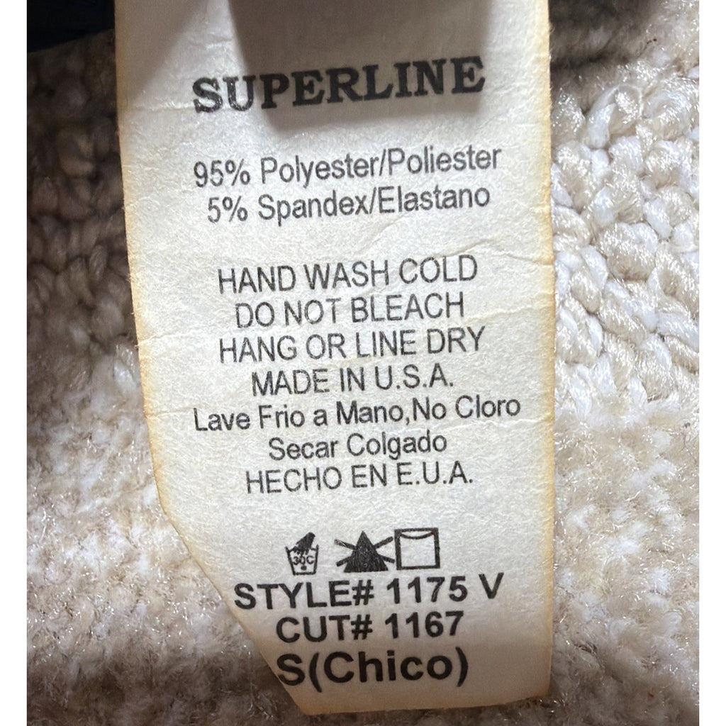 Vintage Superline Black Tank Top size V-Neck Drape Made in USA Size S Stretch