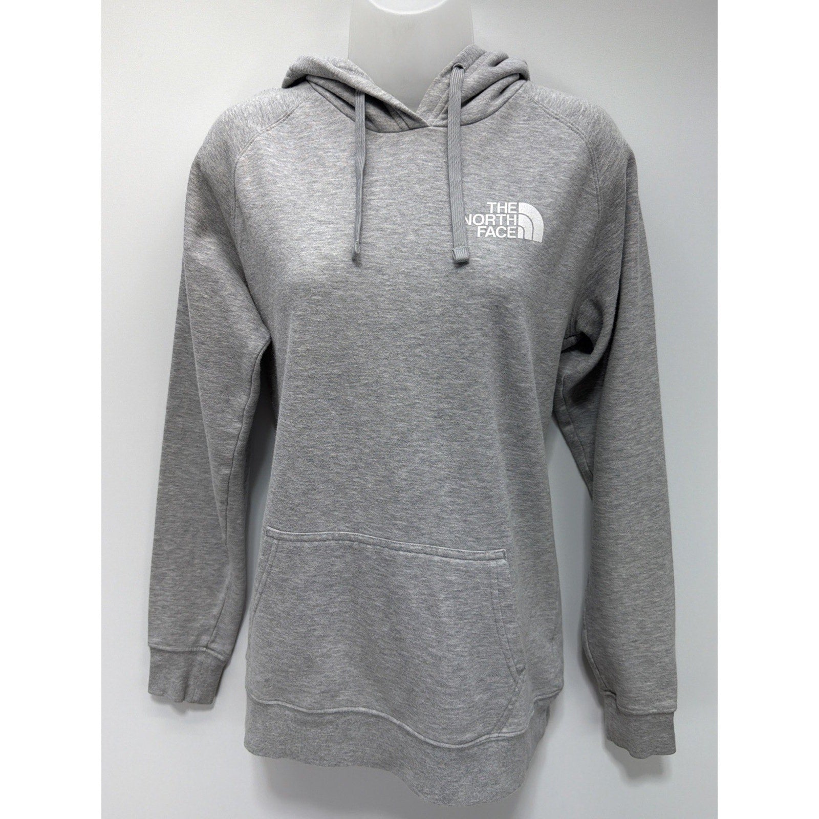 The North Face Sweater Women Large Gray Pullover Fleece Hoodie Cotton Top Map