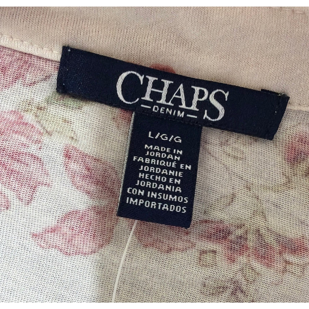 NWT Chaps Denim By Ralph Lauren Cream Paisley Ruffled Blouse Women's Large