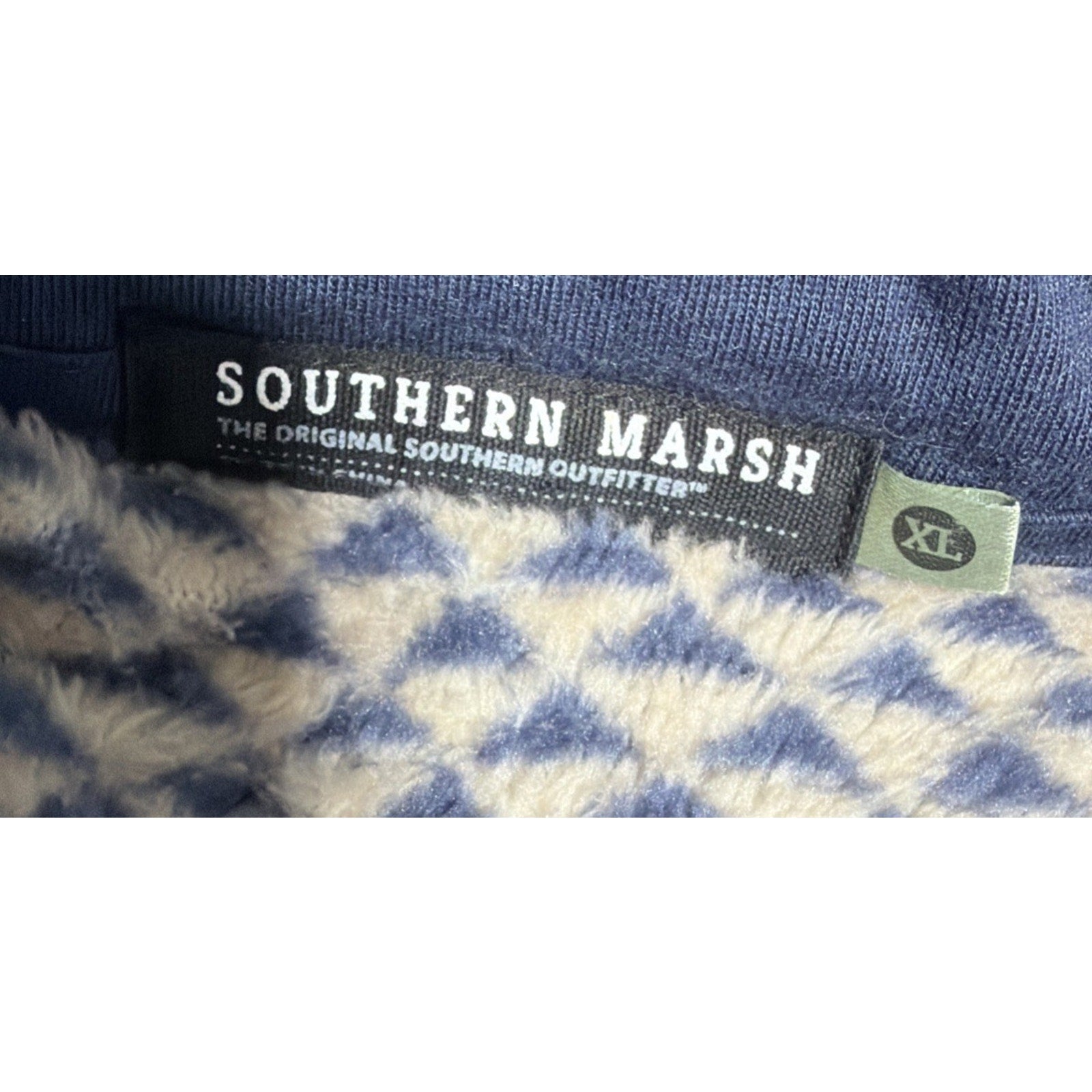 Southern Marsh Men’s XLT Arapaho Fleece 1/4 Zip Pullover Biege Blue