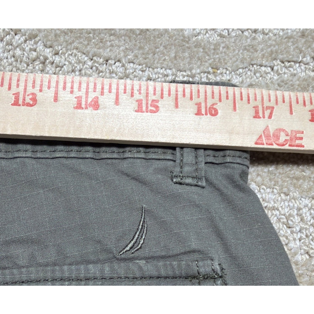 MENS NAUTICA Flex CLASSIC FIT STRETCH RIPSTOP 9”CARGO SHORTS 32 Green