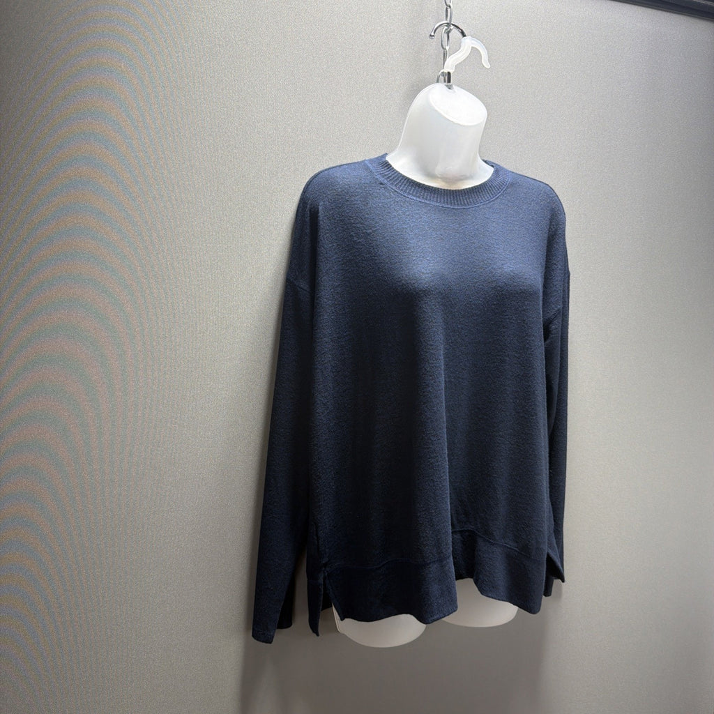 Lucky Brand Viscose Blend Stretch Crewneck Pullover, American Navy Sz Medium NWT