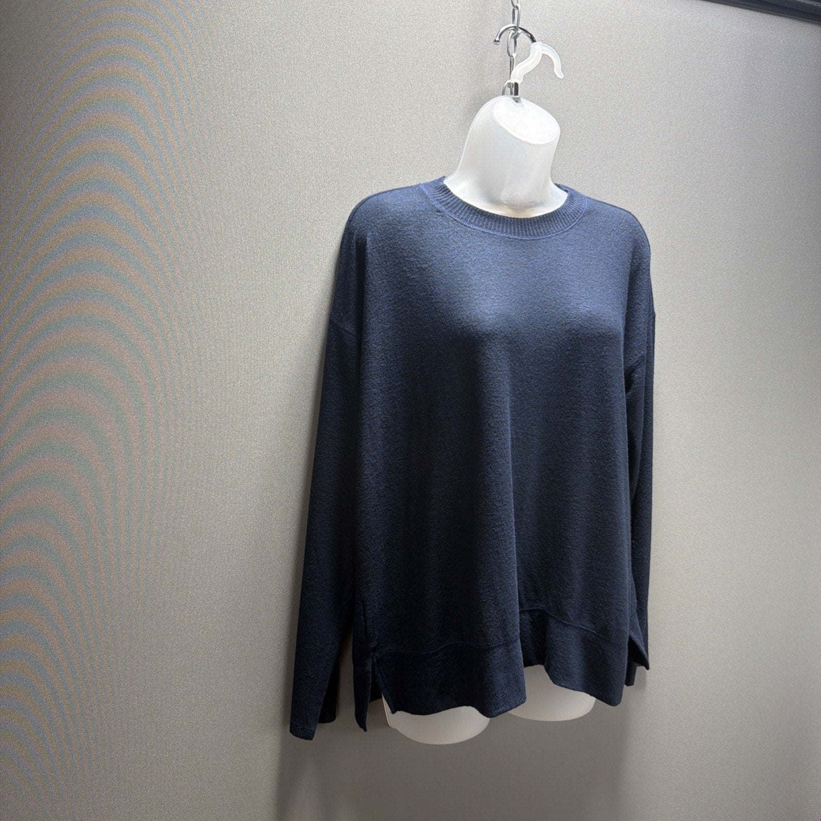 Lucky Brand Viscose Blend Stretch Crewneck Pullover, American Navy Sz Medium NWT