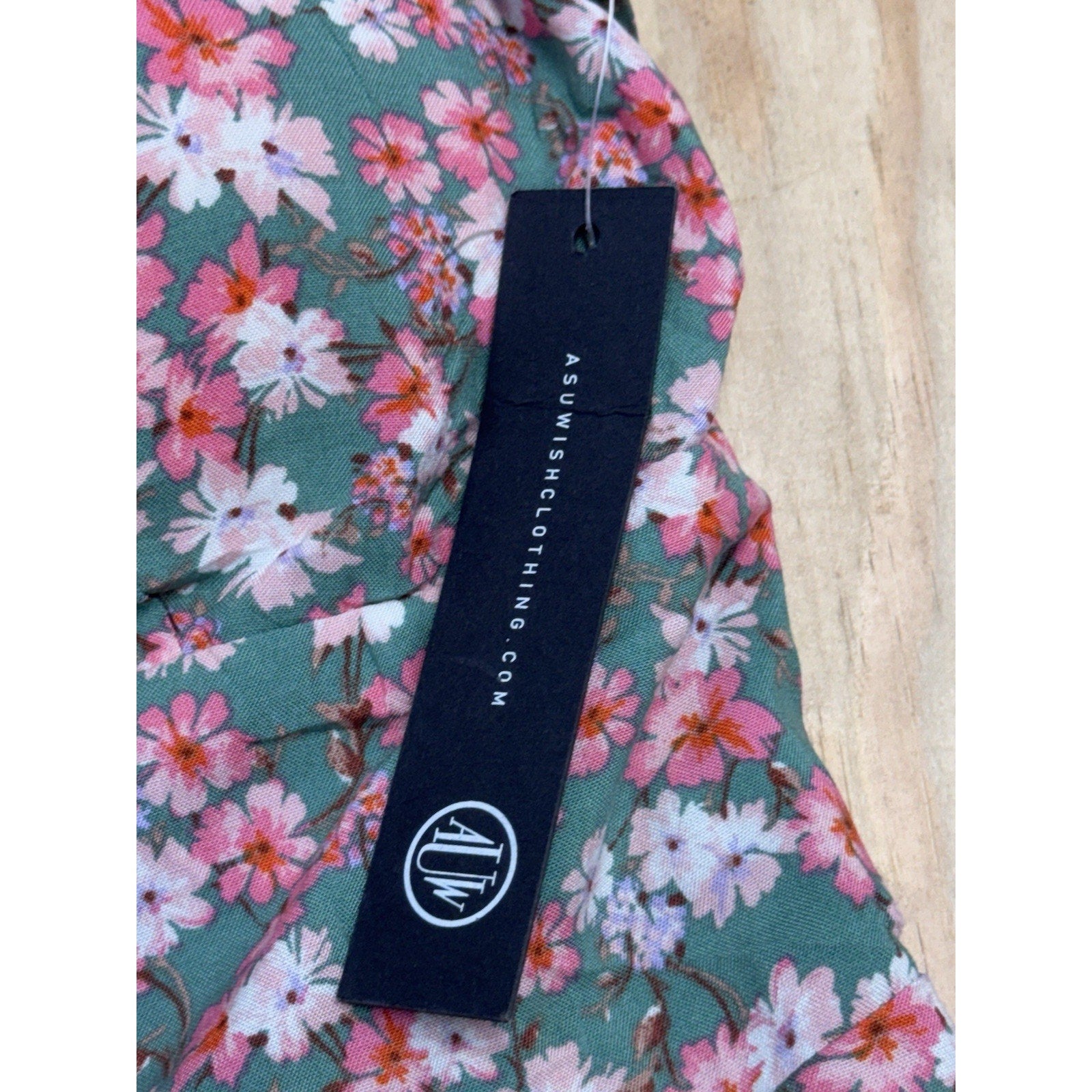 As U Wish Flowy Size X-Large Maxi Dress Green Floral Women’s