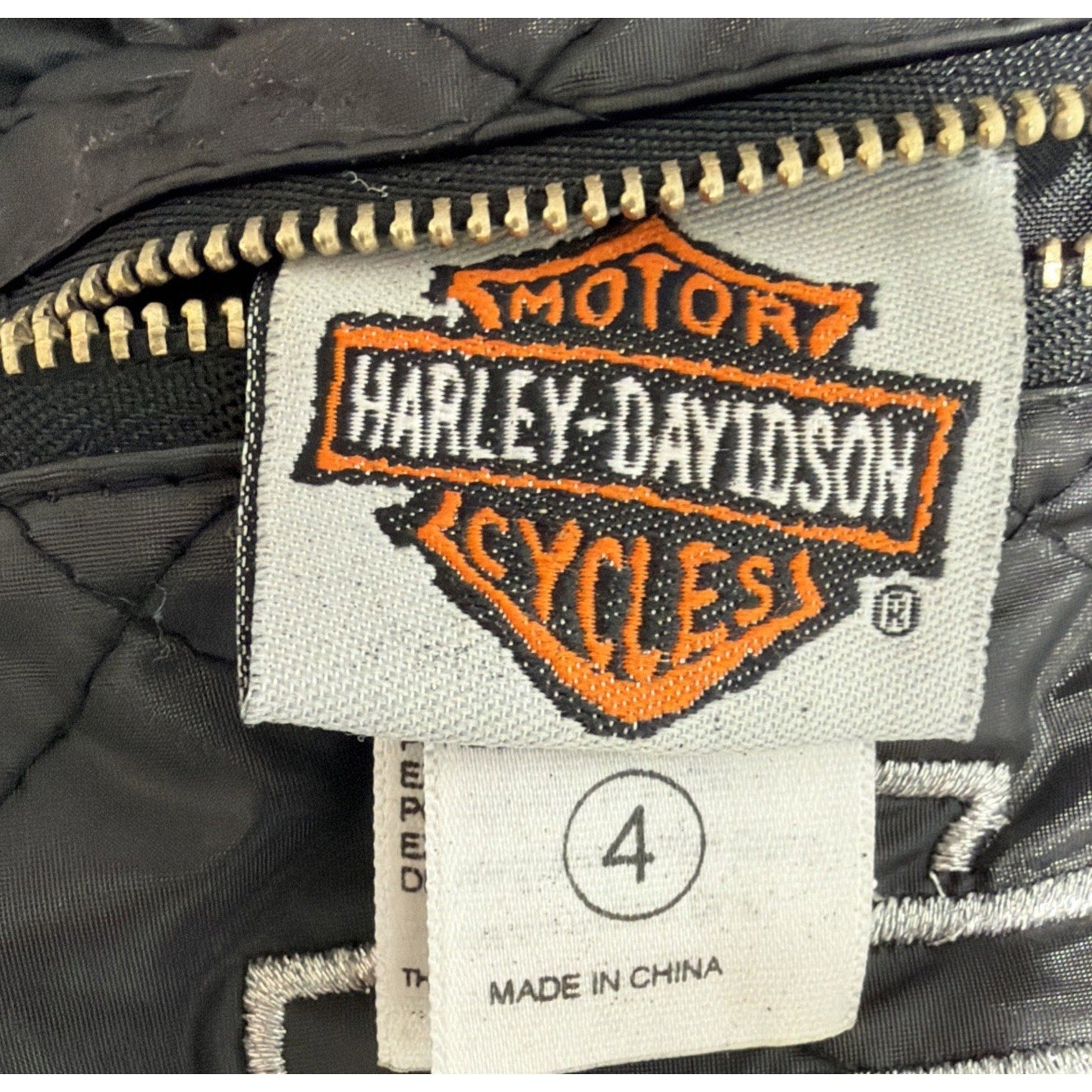 Harley Davidson Quilted Motorcycle Rider Riding Biker Vest KIDS sz 4 Boys Girls