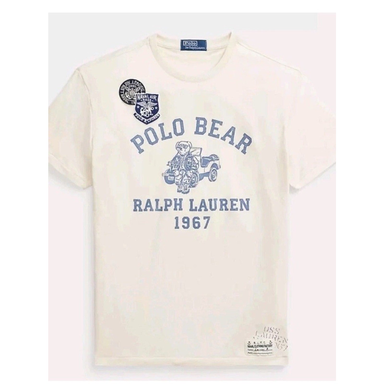 Polo Ralph Lauren Men's White Ivory Polo Bear Graphic Crew-Neck T-Shirt XXS New