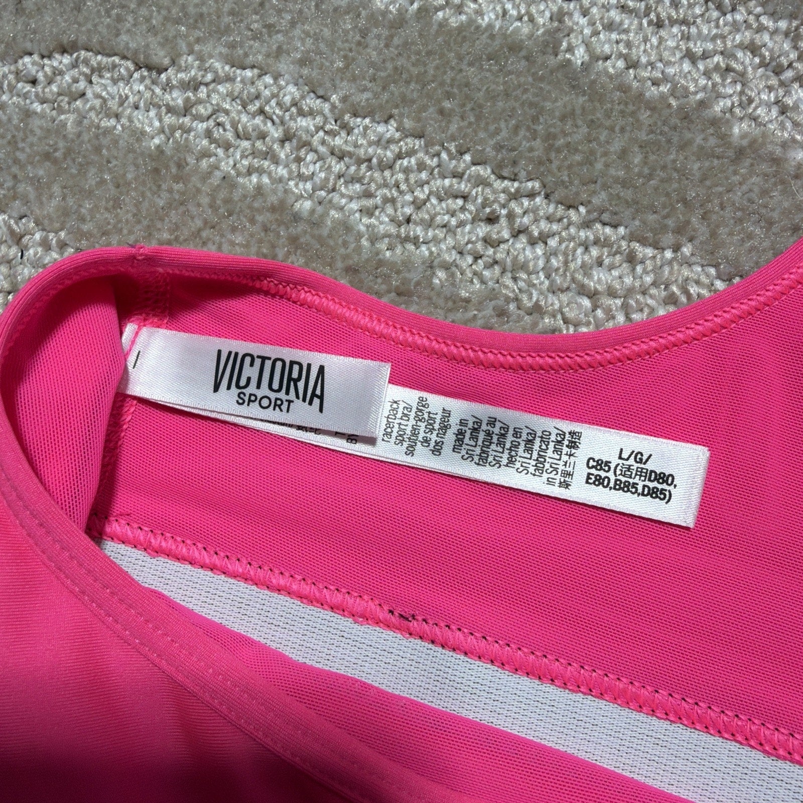 Victoria's Secret The Player VICTORIA SPORT Raceback Sport Bra Pink Size L NWT