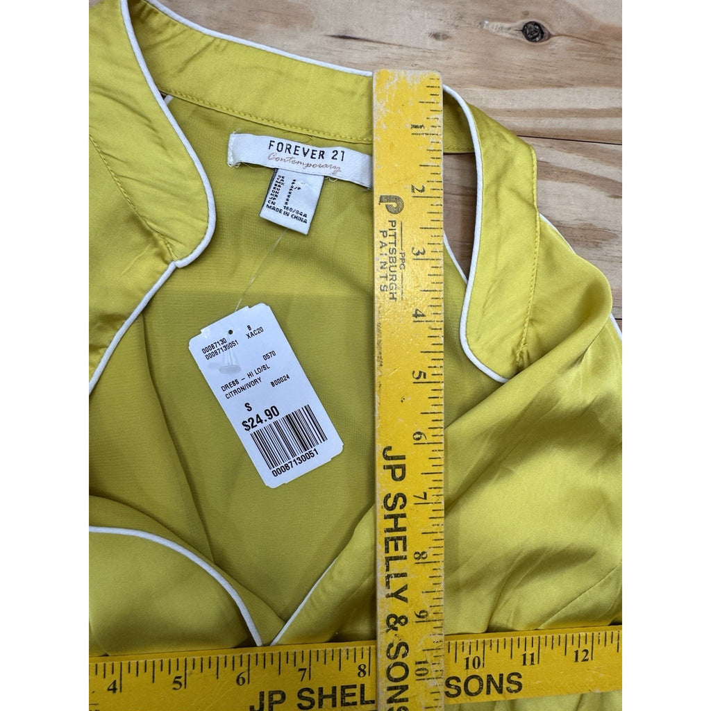 Forever 21 Sleeveless Yellow Summer Wrap Dress Women's Size Small NWT