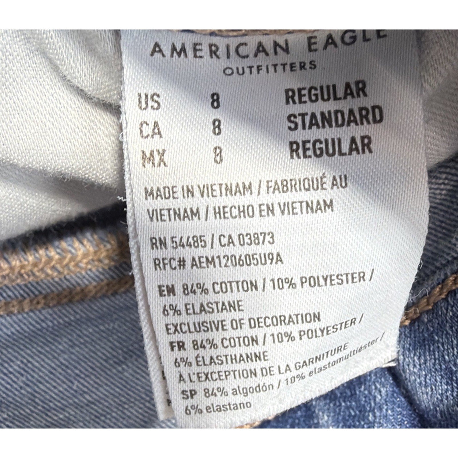 American Eagle Denim Jeans Women Sz 8 Super Hi Rise Jegging Light Wash Normcore